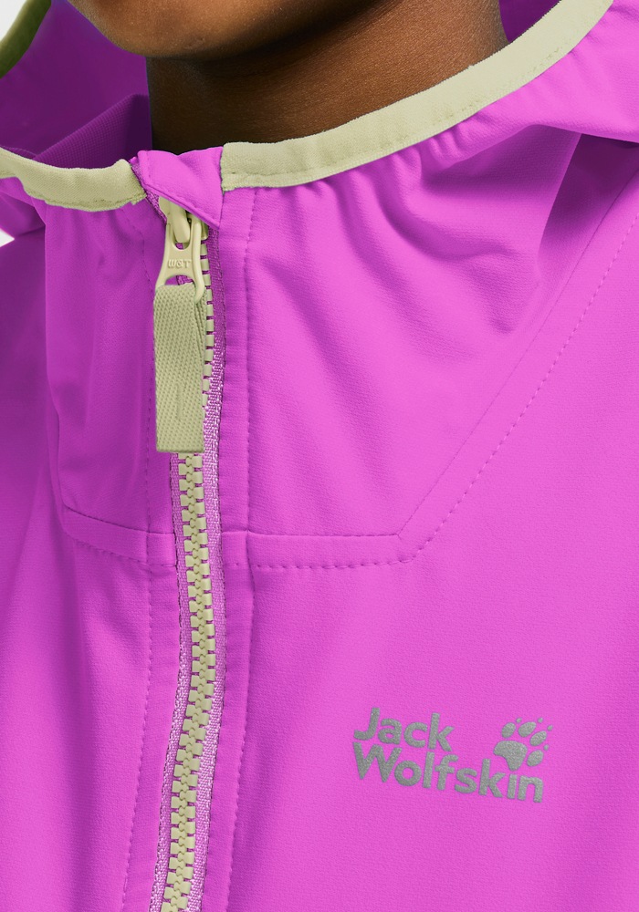 Jack Wolfskin Softshelljacke »SANDBIRD HOODED JKT K« mit Kapuze Winddicht, atmungsaktiv, Übergangsjacke