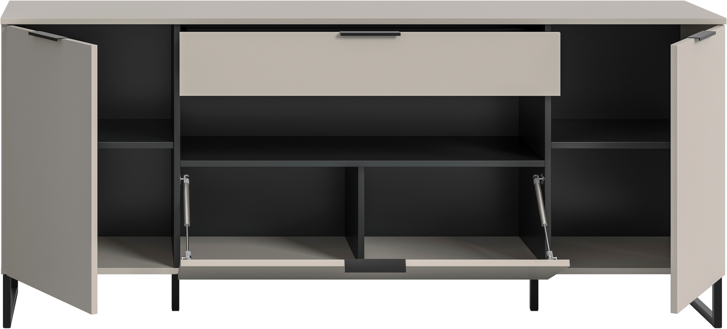 Home affaire Sideboard »ADIO, Breite 185cm, 2 Türen, 1 Schubkasten, 1 Klappe, mit Metall-Kufen« 1 Stk. tlg. Highboard, Kommode, Lowboard, Schrank, Wohnzimmerschrank, Anrichte