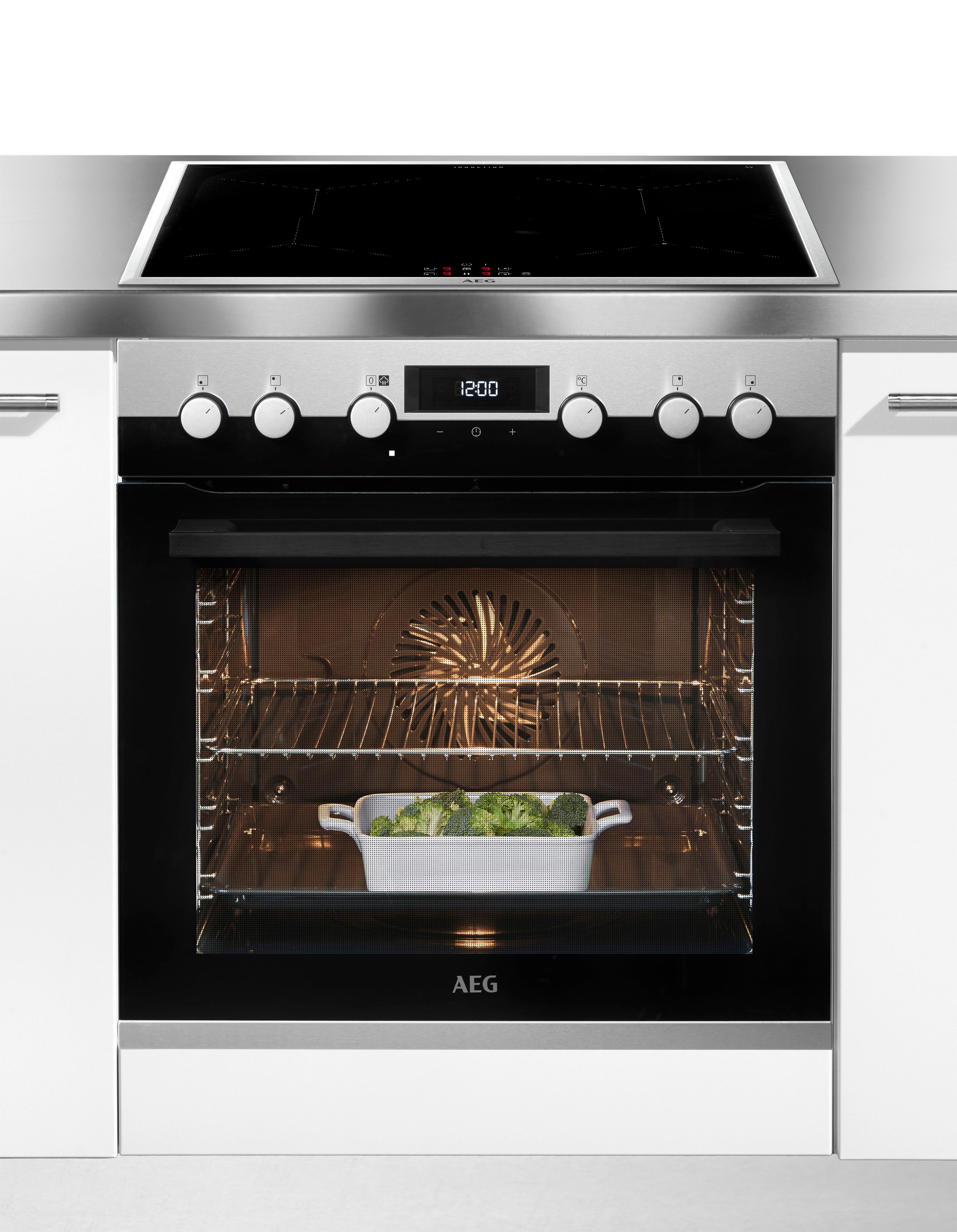 AEG Induktions Herd-Set »EEE45502BM«, Aqua Clean, Öko-Timer