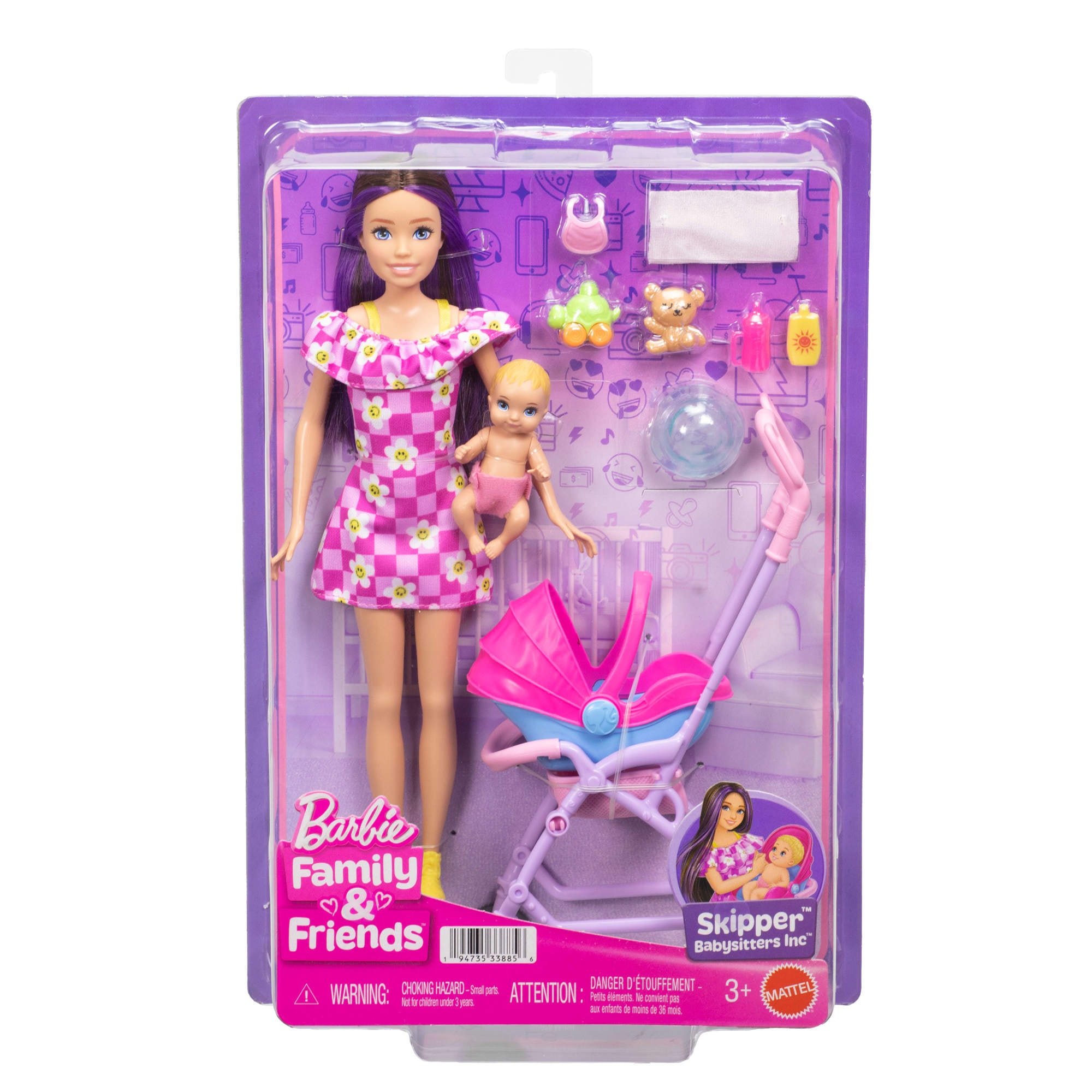 Barbie Anziehpuppe »Barbie "Skipper Babysitters Inc." Kinderwagen Spielset«