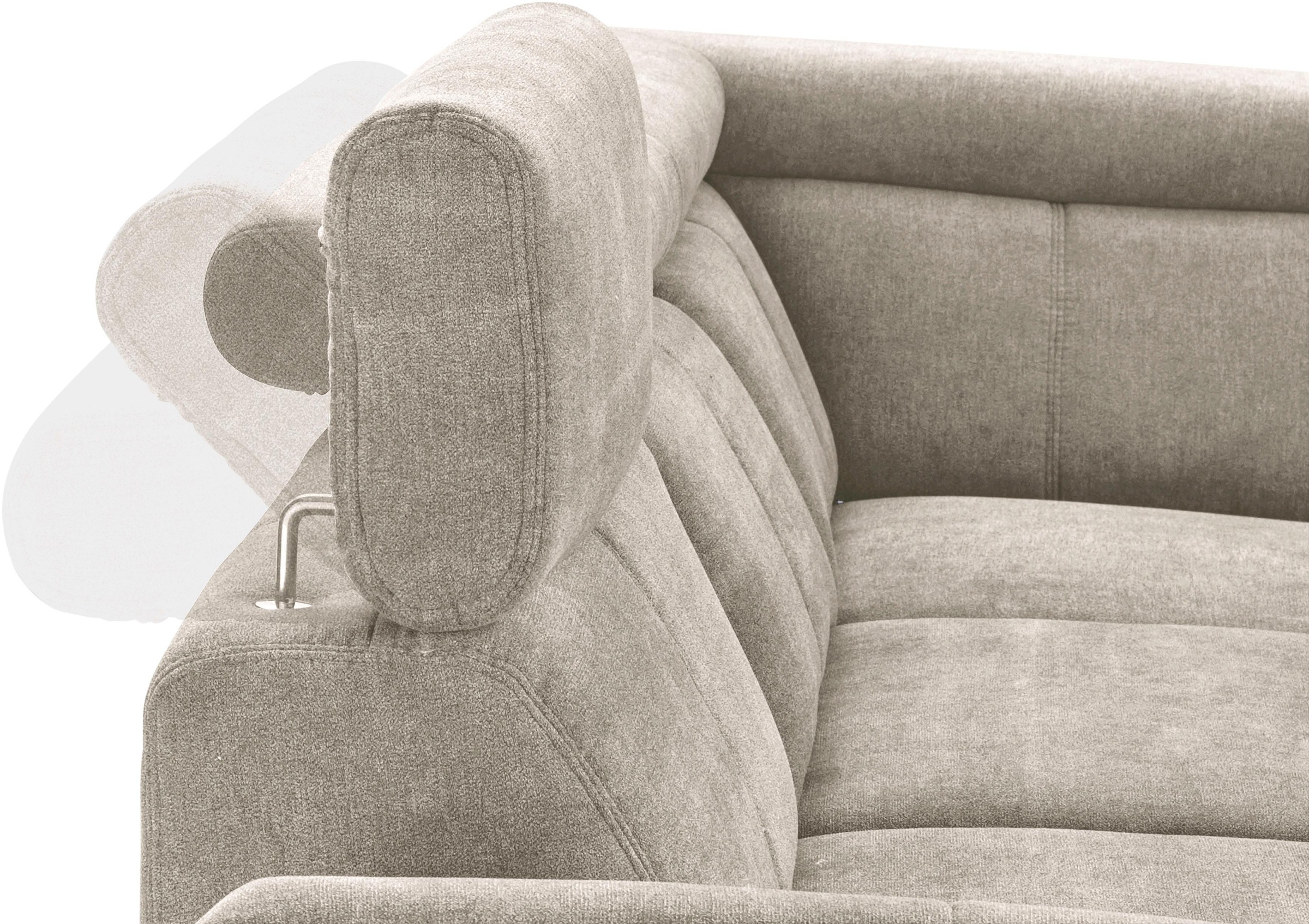 exxpo - sofa fashion Ecksofa »Salerno, klassisch modernes Funktionssofa, hoher Sitzkomfort, L-Form«, inkl. Kopf- und Armteilverstellung, wahlweise mit Bettfunktion