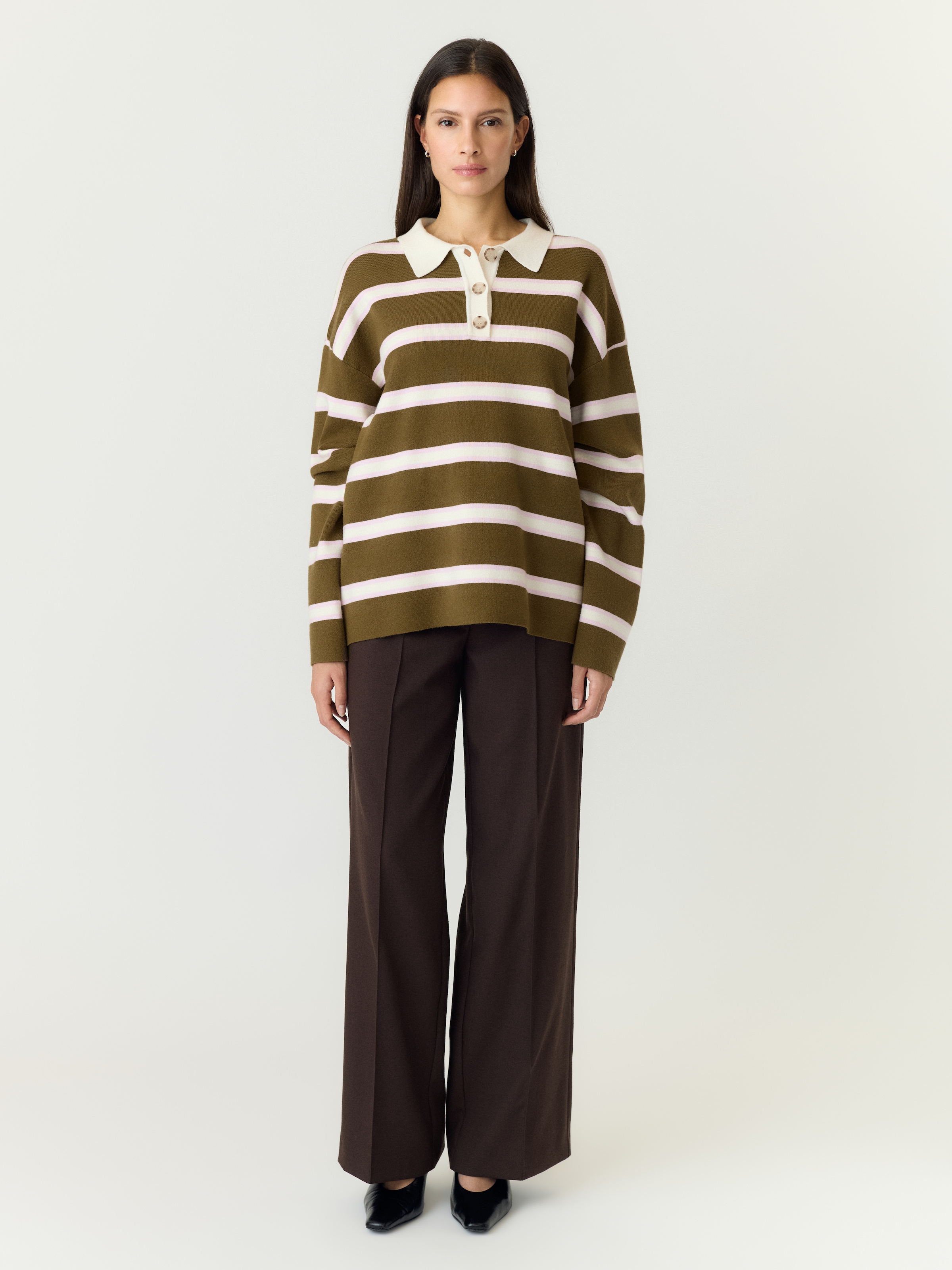 Y.A.S Polokragenpullover »YASISABELL LS POLO KNIT PULLOVER S. NOOS« Viskosemischung, regular fit