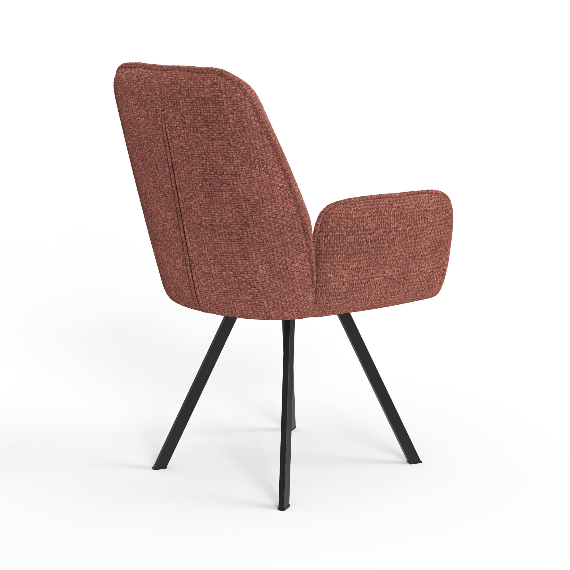 OTTO home Armlehnstuhl »Mily Esszimmerstuhl, Polstersessel, Wohnstuhl, Essstuhl mit Armlehnen« (Set) 2 Stk.mit schwarz pulverbeschichteten Metallbeinen, gepolstert, modern