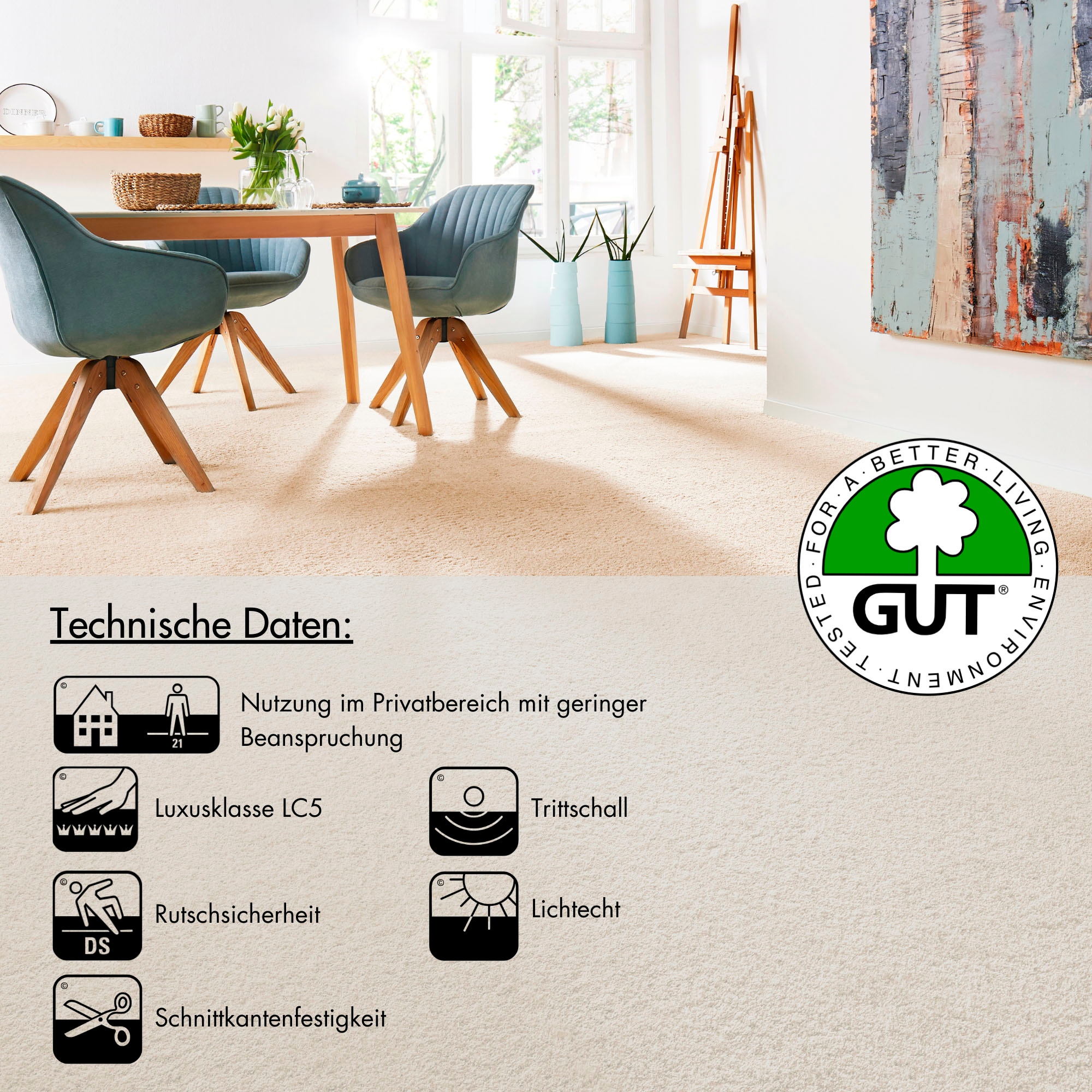 Andiamo Teppichboden »Softness, Velours, Made in Belgium«, rechteckig, 17 mm Höhe, Uni Farben, Breite 400 cm, besonders weich, Wohnzimmer, Schlafzimmer