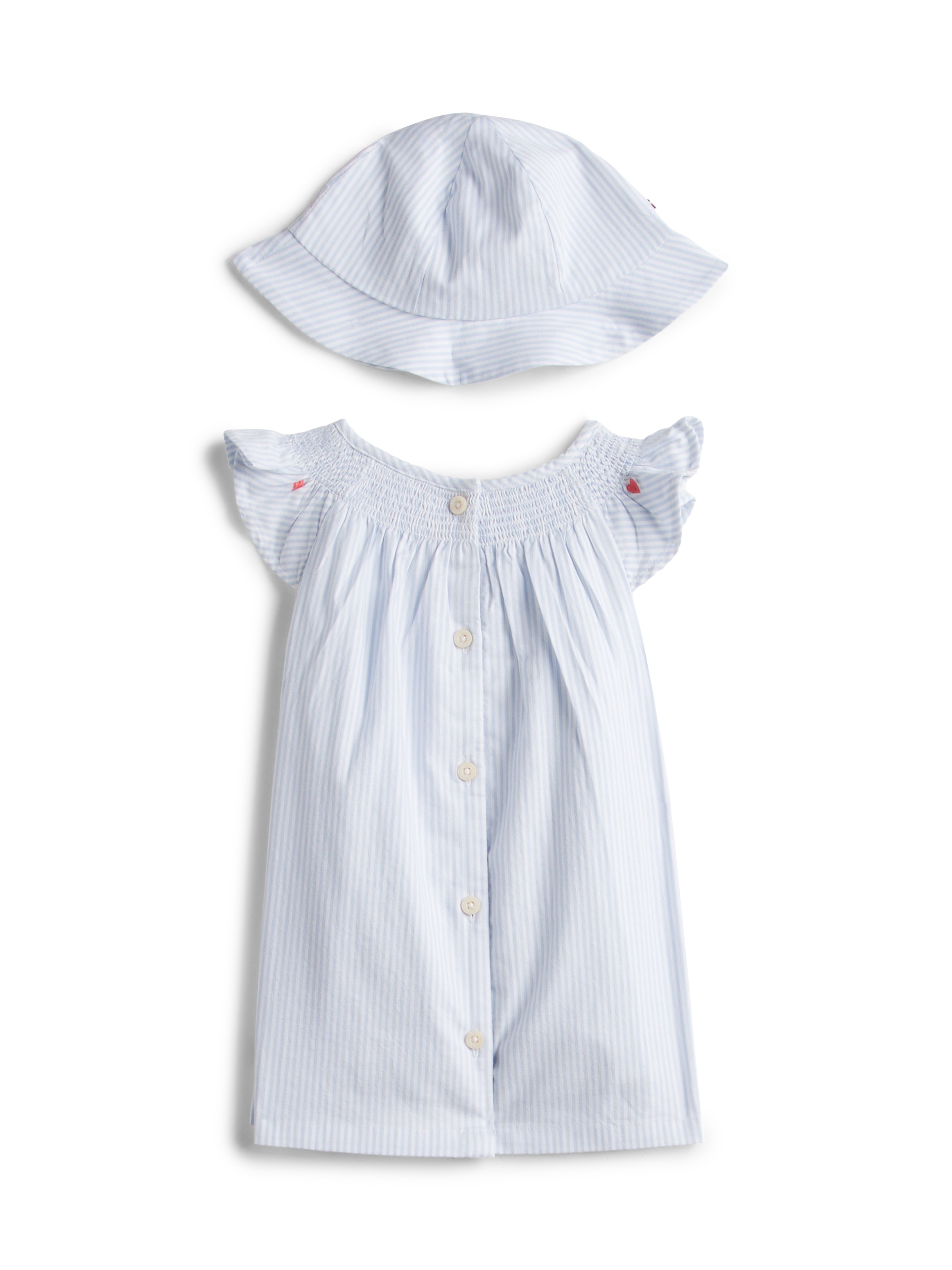 Tommy Hilfiger Neugeborenen-Geschenkset Set, 3, 3 zauberhaftes Set mit Hut, Kleid und Höschen, aus Baumwollmischung