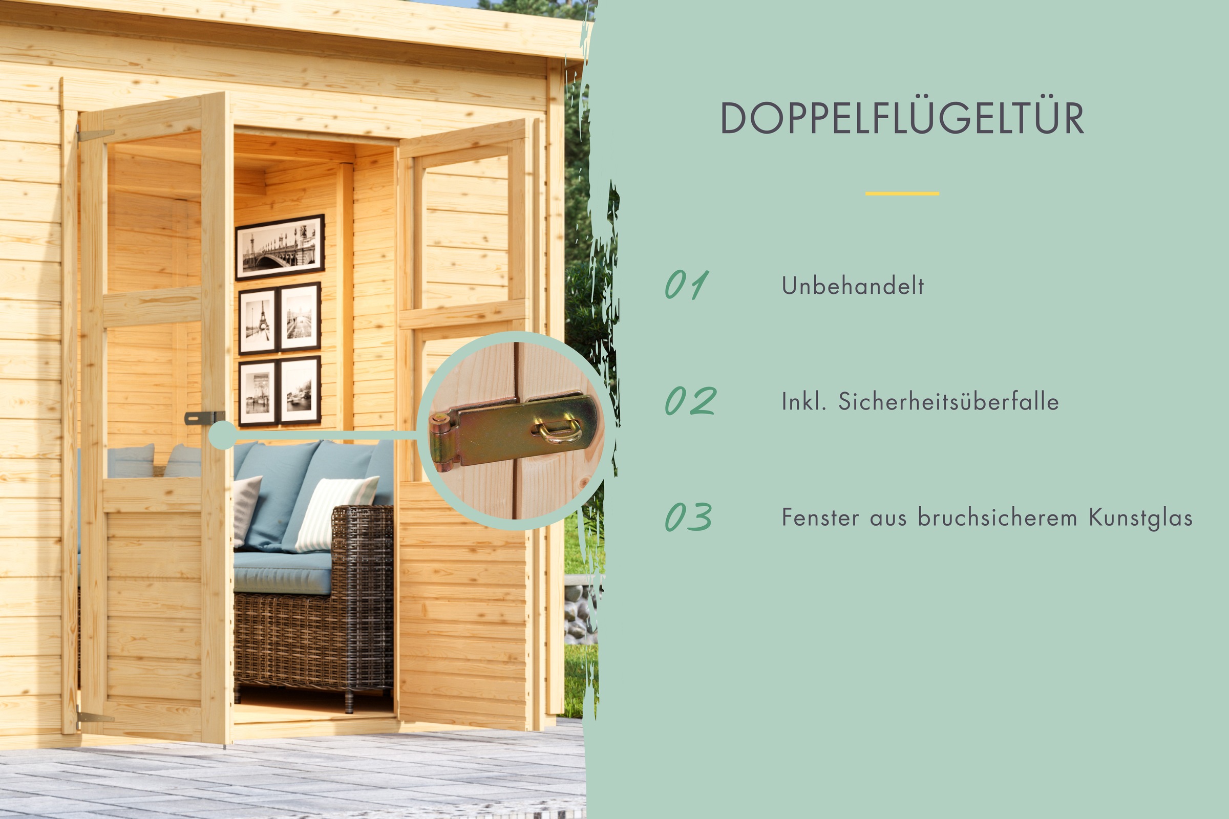 KONIFERA Gartenhaus »»Moordeich 4««, aus hochwertiger nordischer Fichte