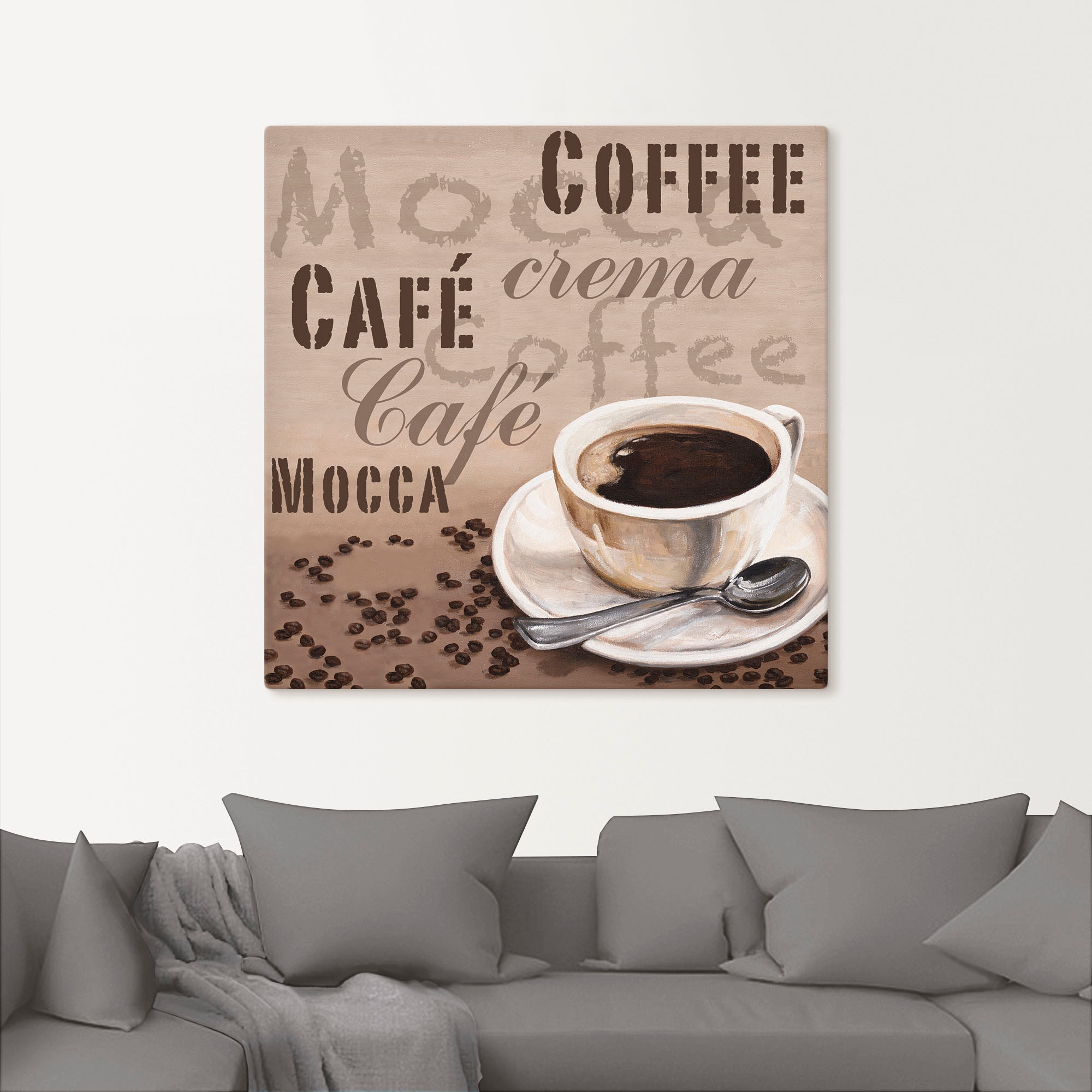 Artland Wandbild »Mocca - Kaffee«, Getränke, (1 St.), als Leinwandbild in verschied. Größen