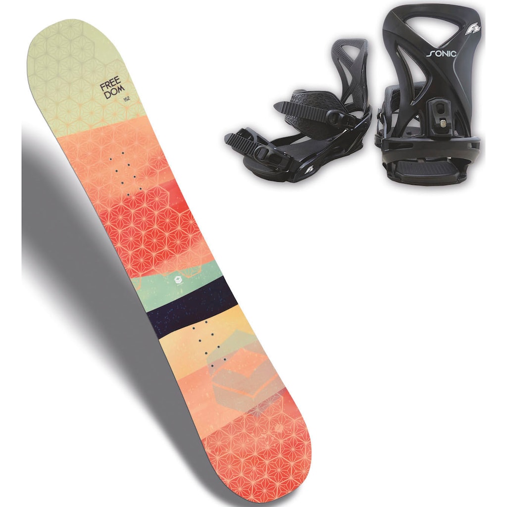 F2 Snowboard »FTWO FREEDOM WOMAN APRICOT 21/22«, (Set)