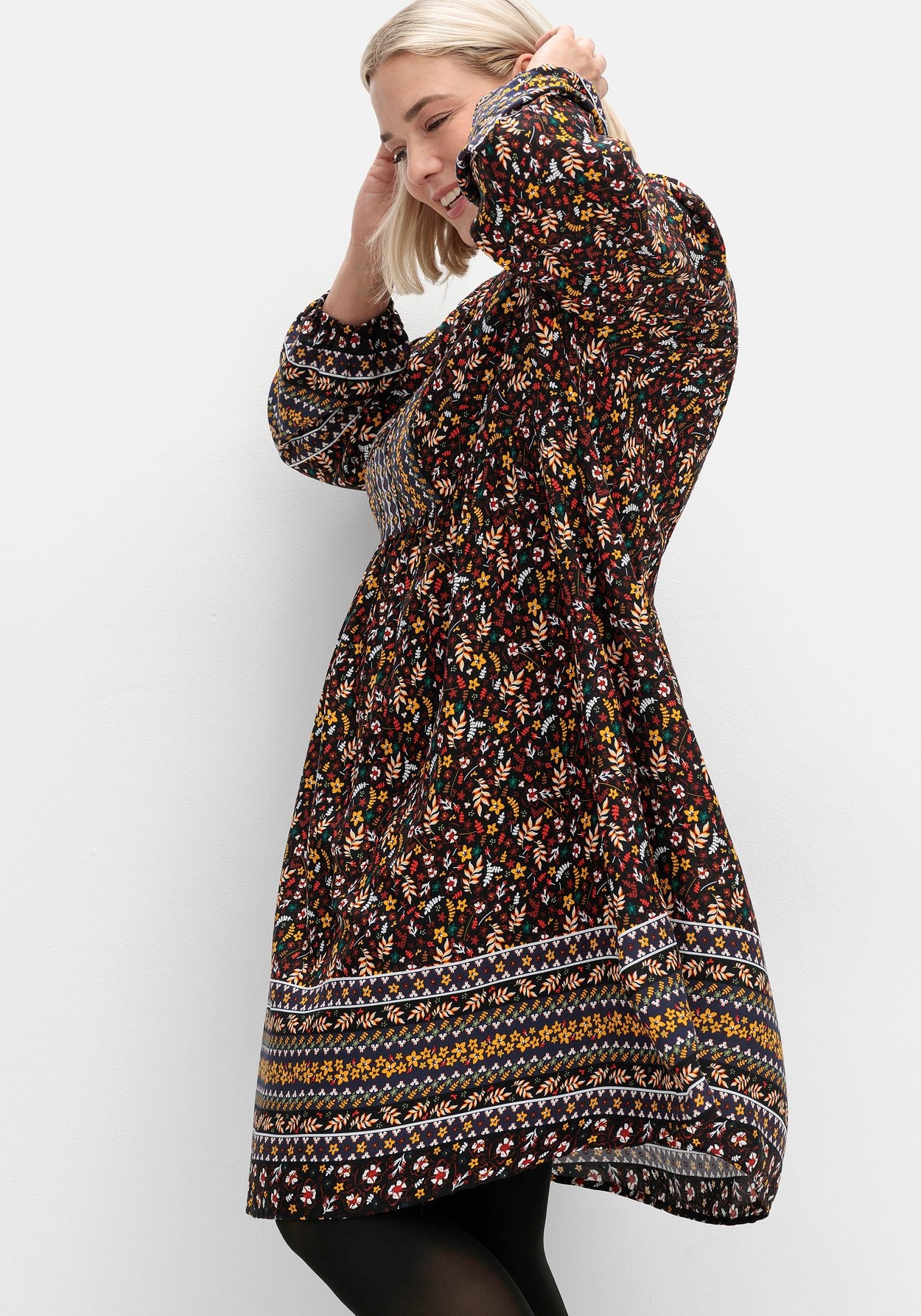 Sheego Druckkleid »Hängerchen-Kleid im Mustermix, in A-Linie«