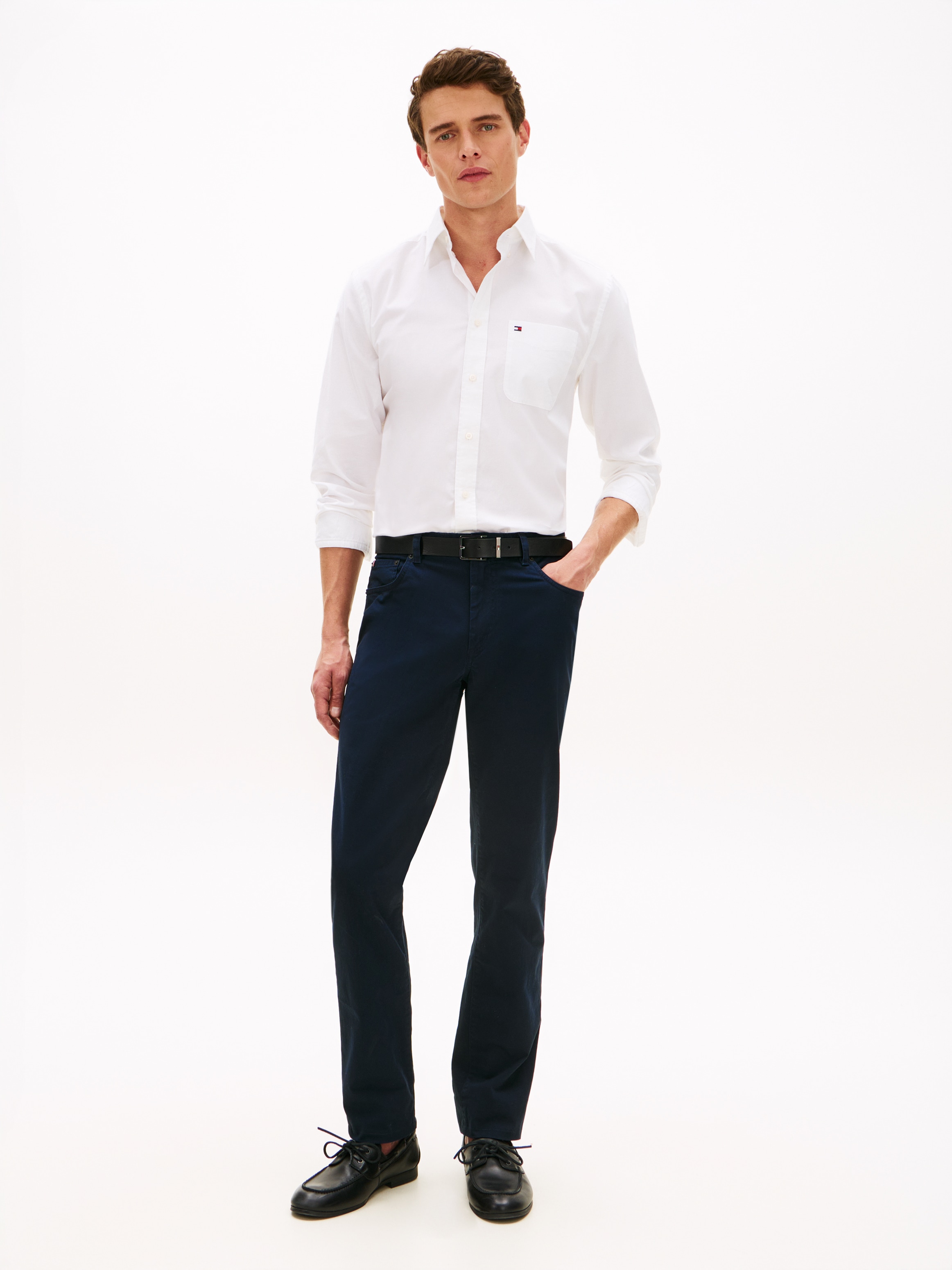 Tommy Hilfiger Langarmhemd »LIGHT OXFORD SOLID Slim Fit«