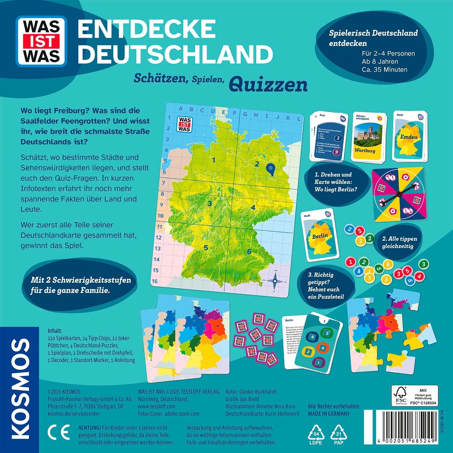 Kosmos Spiel »WAS IST WAS Entdecke Deutschland«, Made in Germany