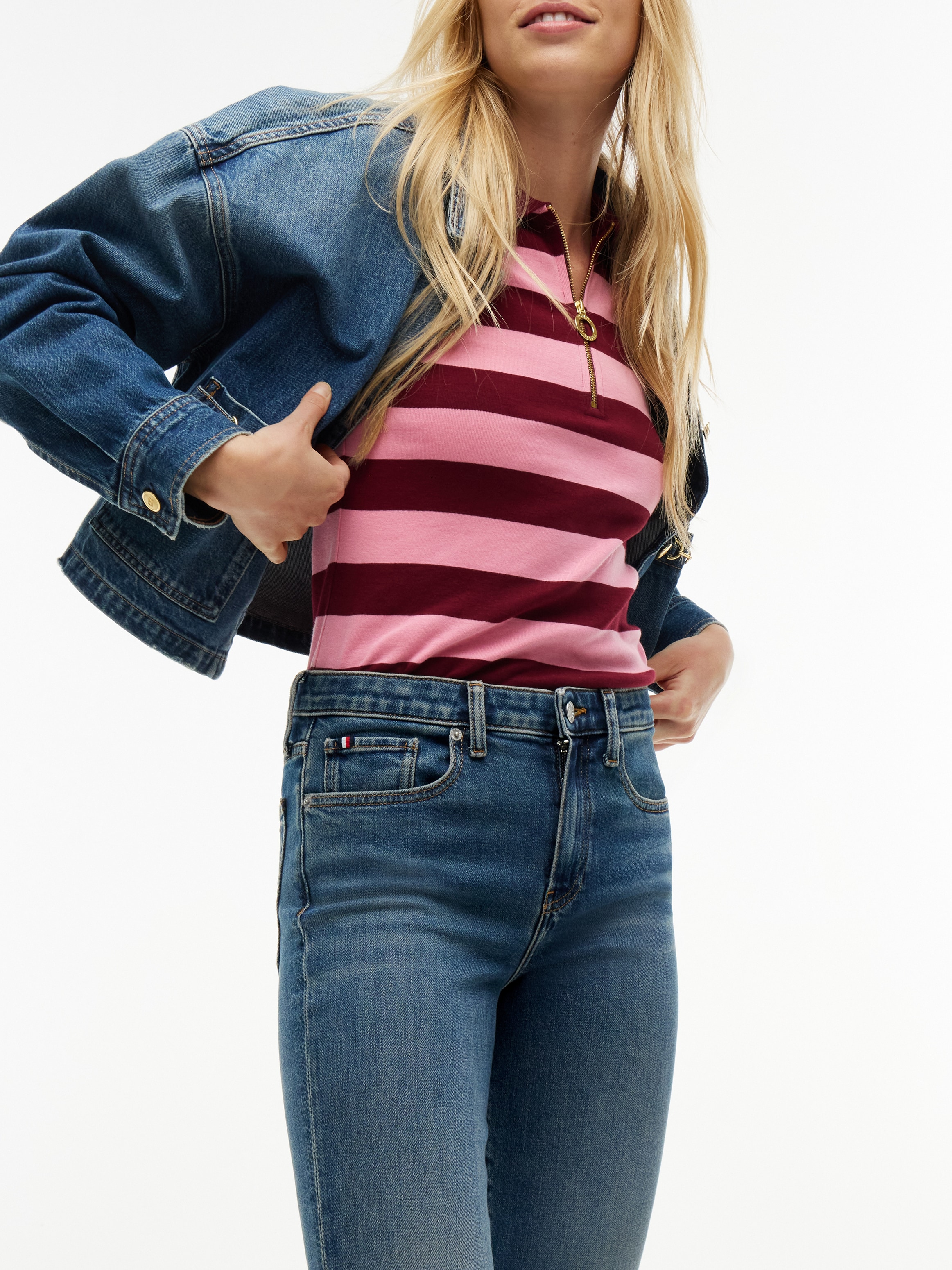 Tommy Hilfiger Slim-fit-Jeans »HARLOW MID RISE SLIM ESSENTIAL« Baumwollmischung, slim fit, mid waist