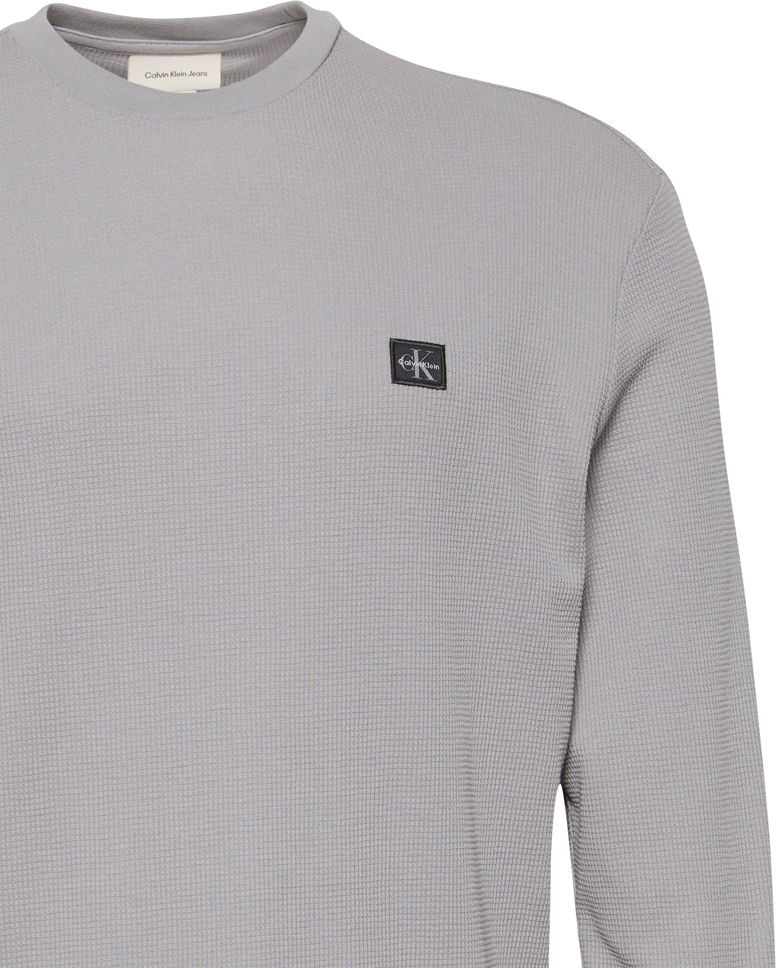 Calvin Klein Jeans Langarmshirt »LS WAFFLE BADGE CREWNK TEE«, Mit Rundhalsausschnitt