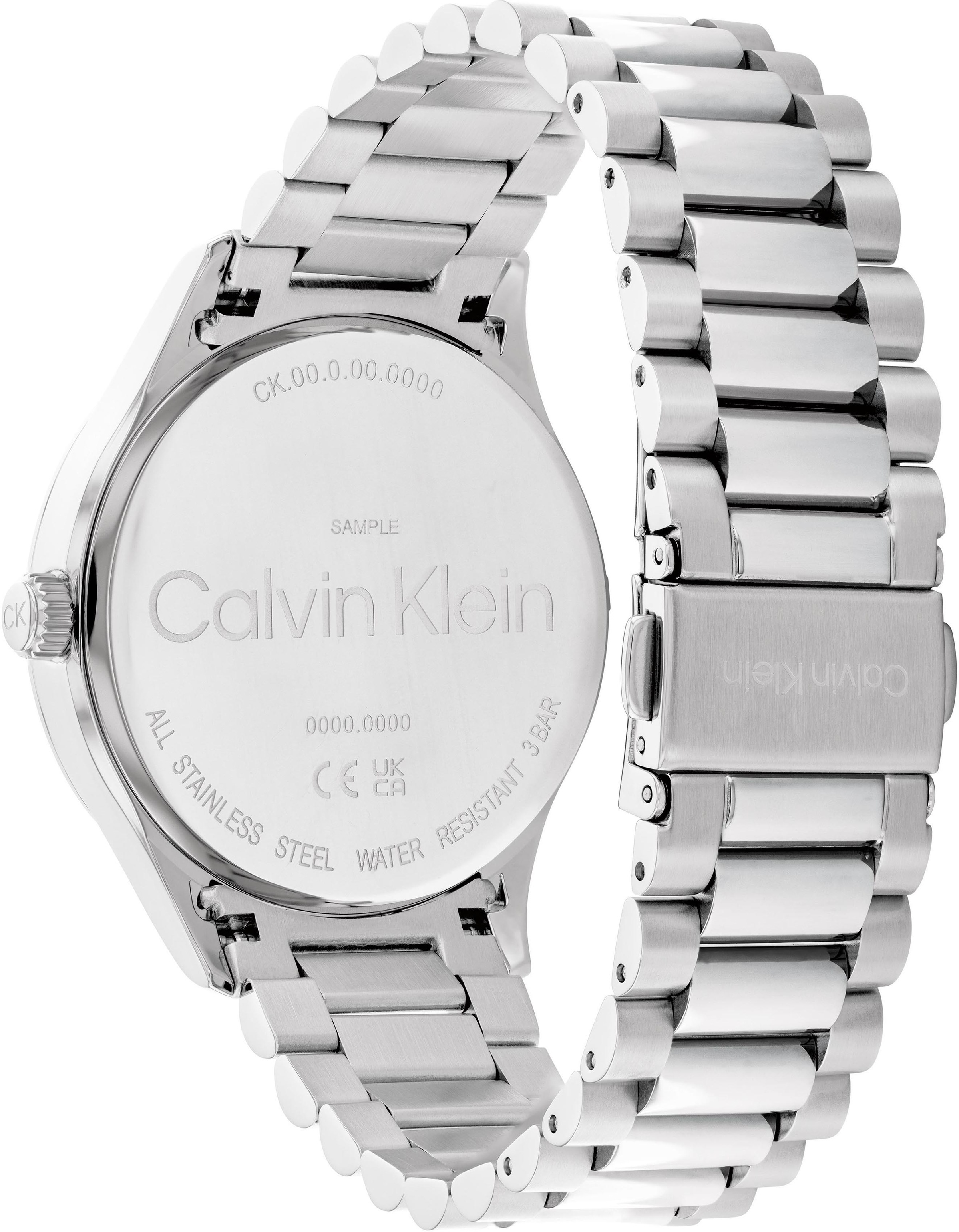Calvin Klein Quarzuhr »ICONIC«, Armbanduhr, Herrenuhr, Mineralglas, Edelstahlarmband