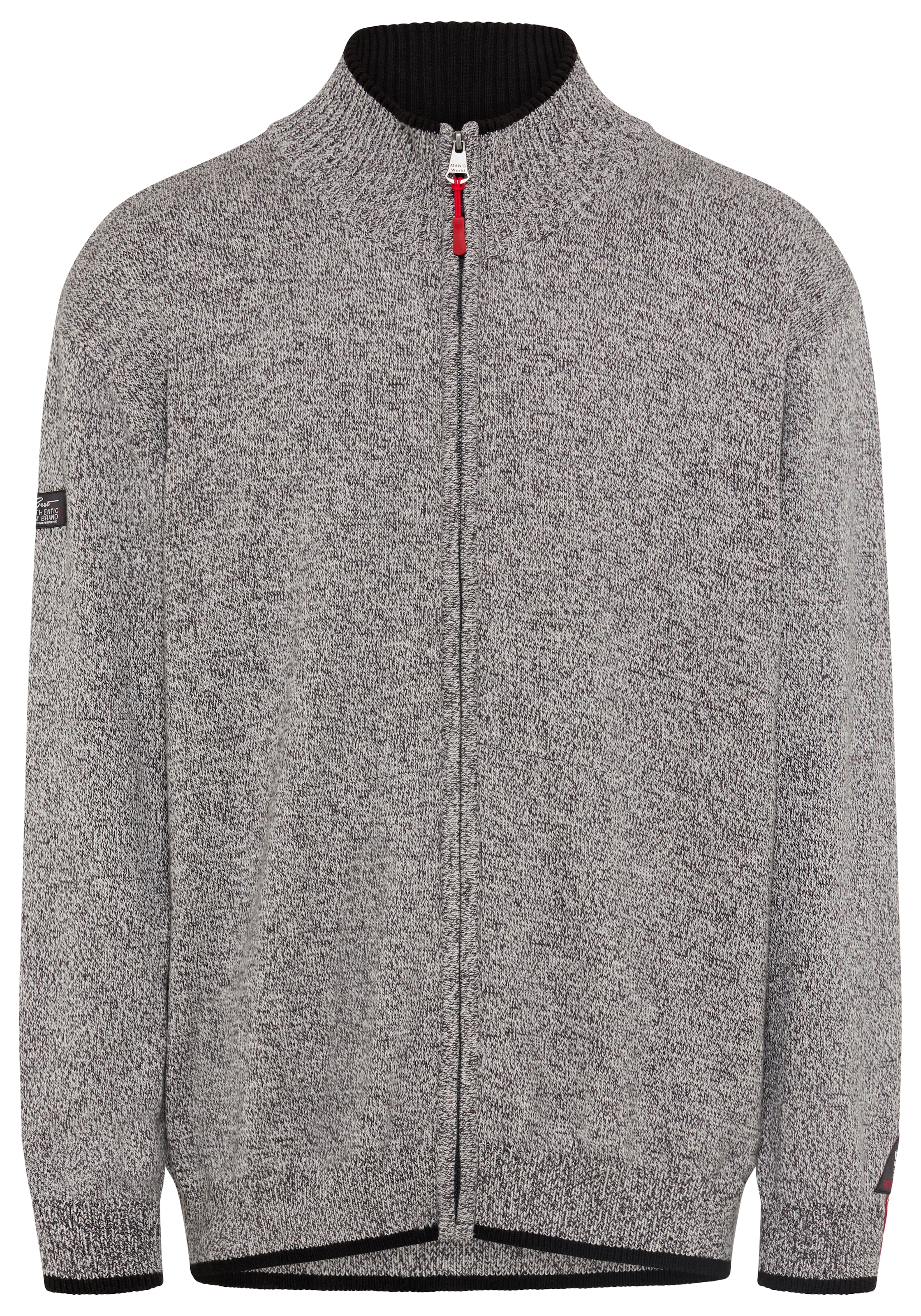 Man's World Plus Strickjacke »auch in Grosse Größen bis Gr. 7XL« Regular Fit, melierte Optik, mit Stehkragen, mit Reißverschluss