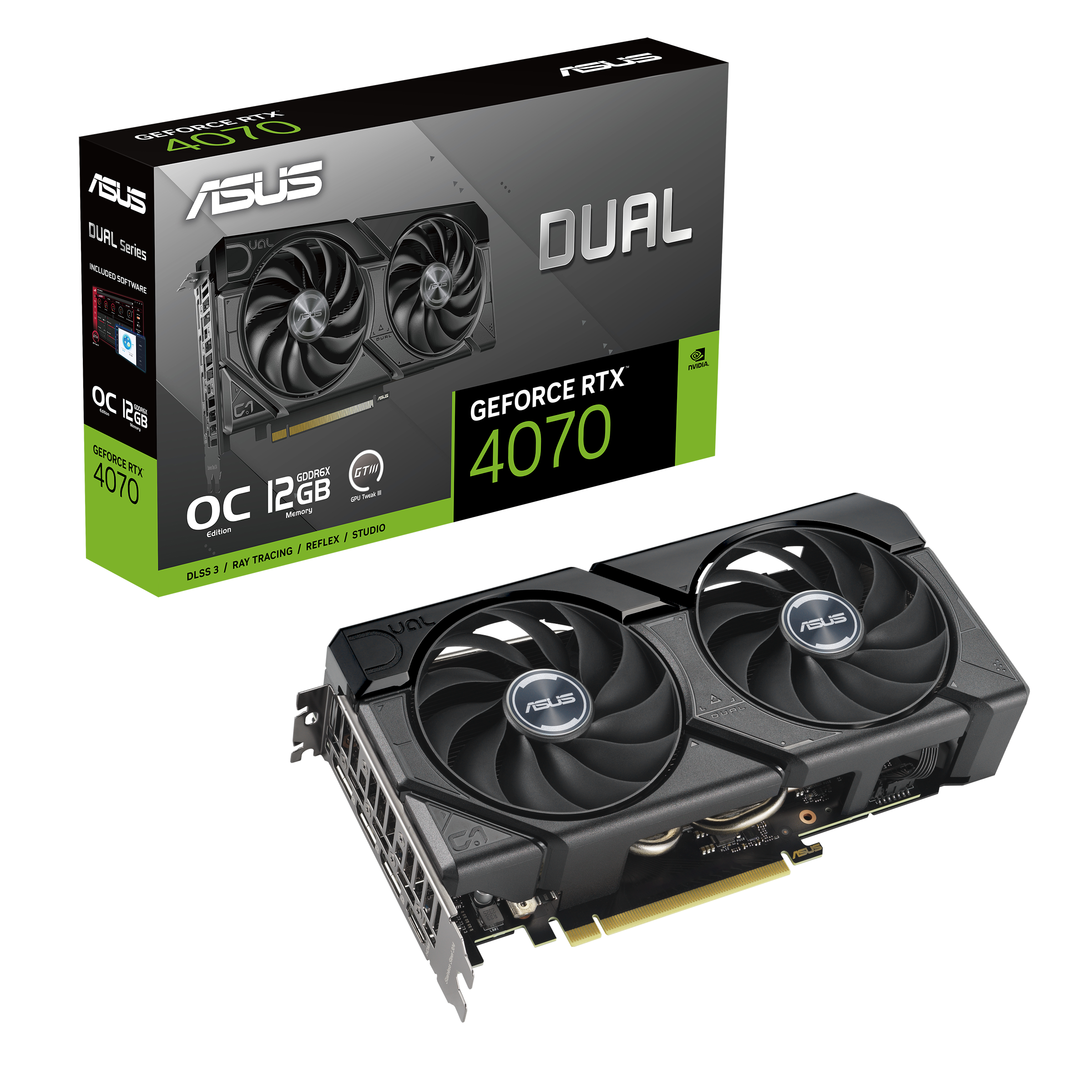 Asus Grafikkarte »DUAL-RTX4070-O12G-EVO« 12 GB GDDR6X in schwarz