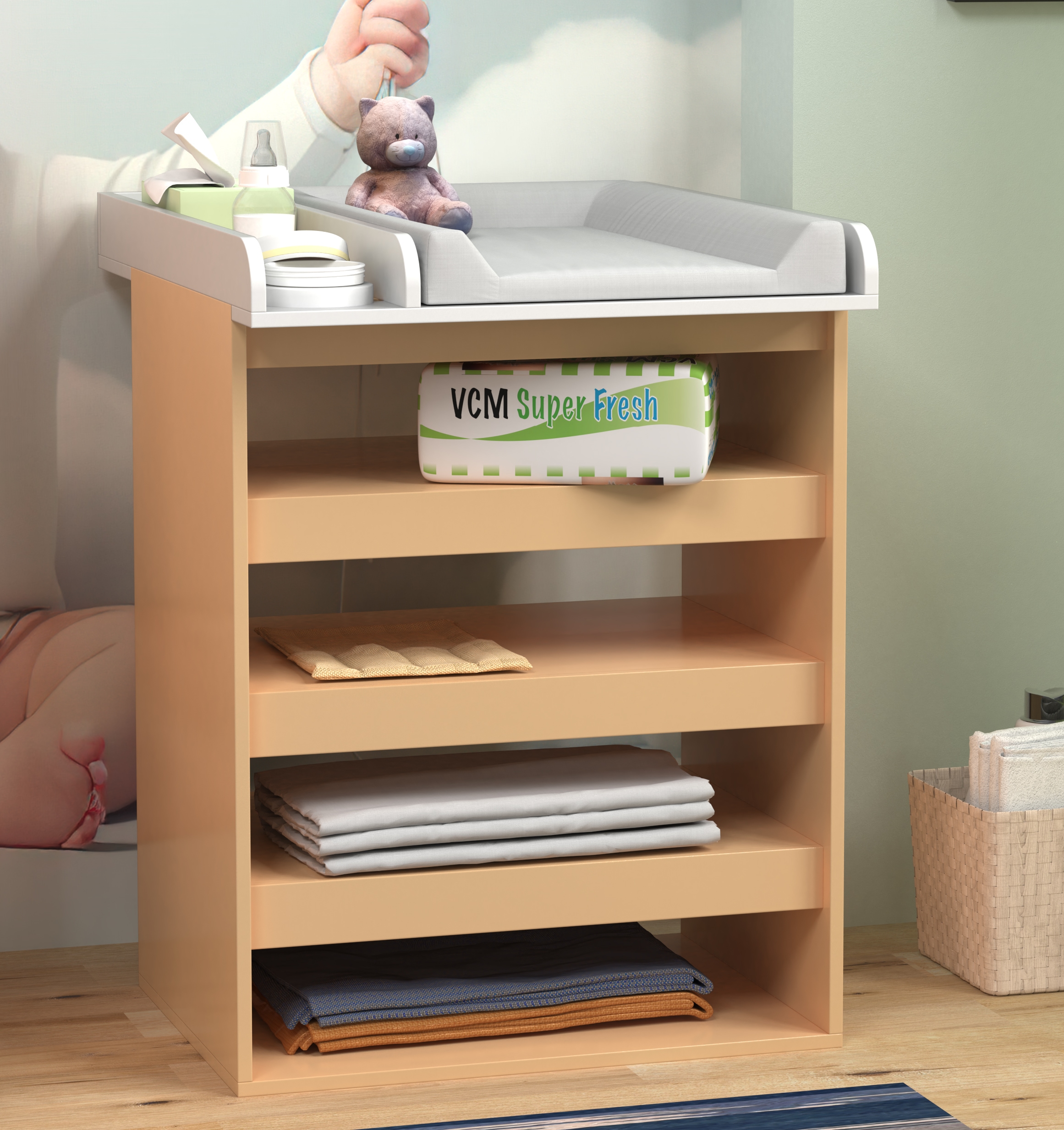 VCM Wickelaufsatz »Wickelaufsatz Wickeltisch Wickelauflage Malira M«