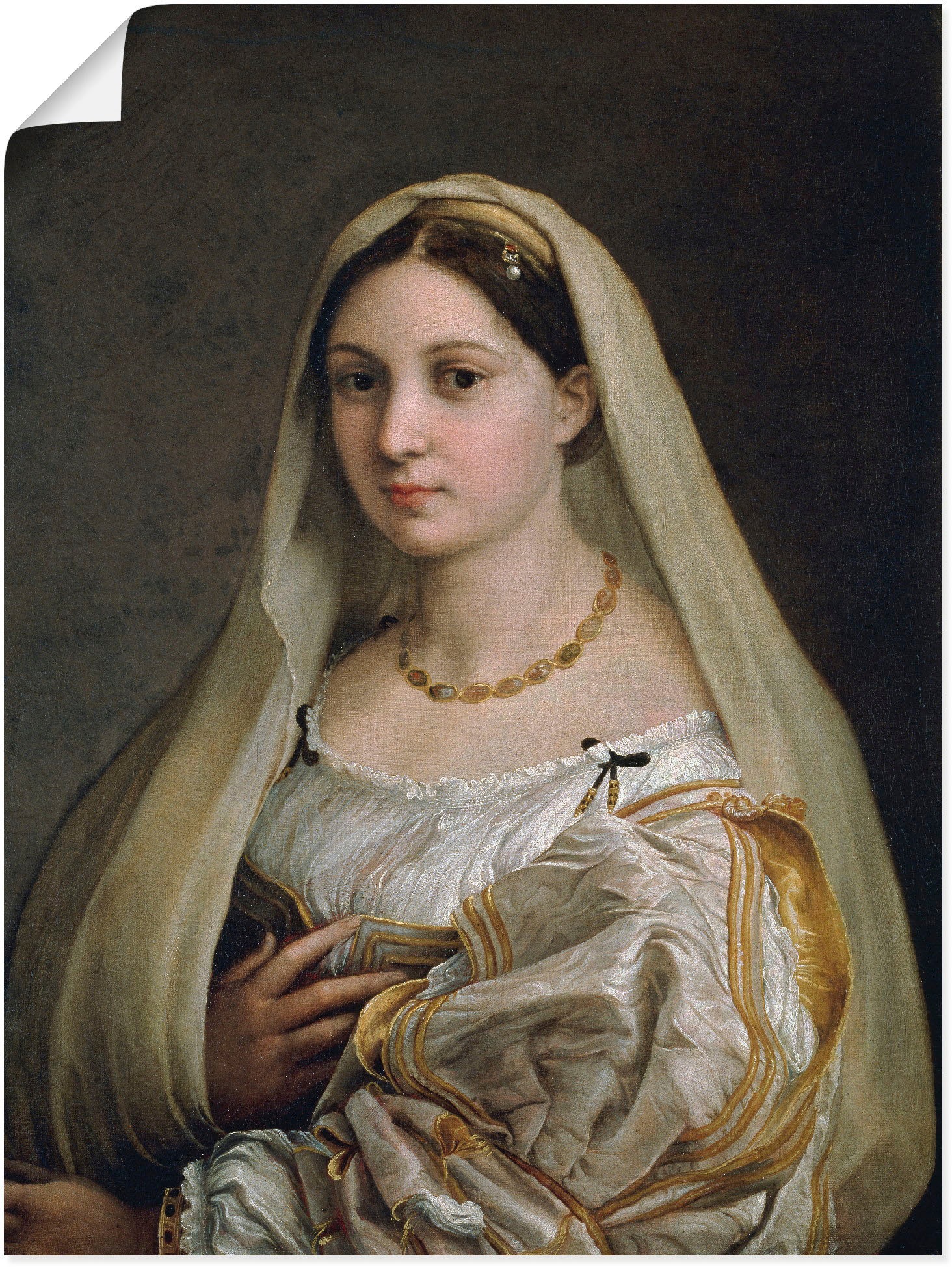 Artland Wandbild »Damenbildnis La Velata«, Frau, (1 St.), in vielen Größen & Produktarten -Leinwandbild, Poster, Wandaufkleber / Wandtattoo auch für Badezimmer geeignet