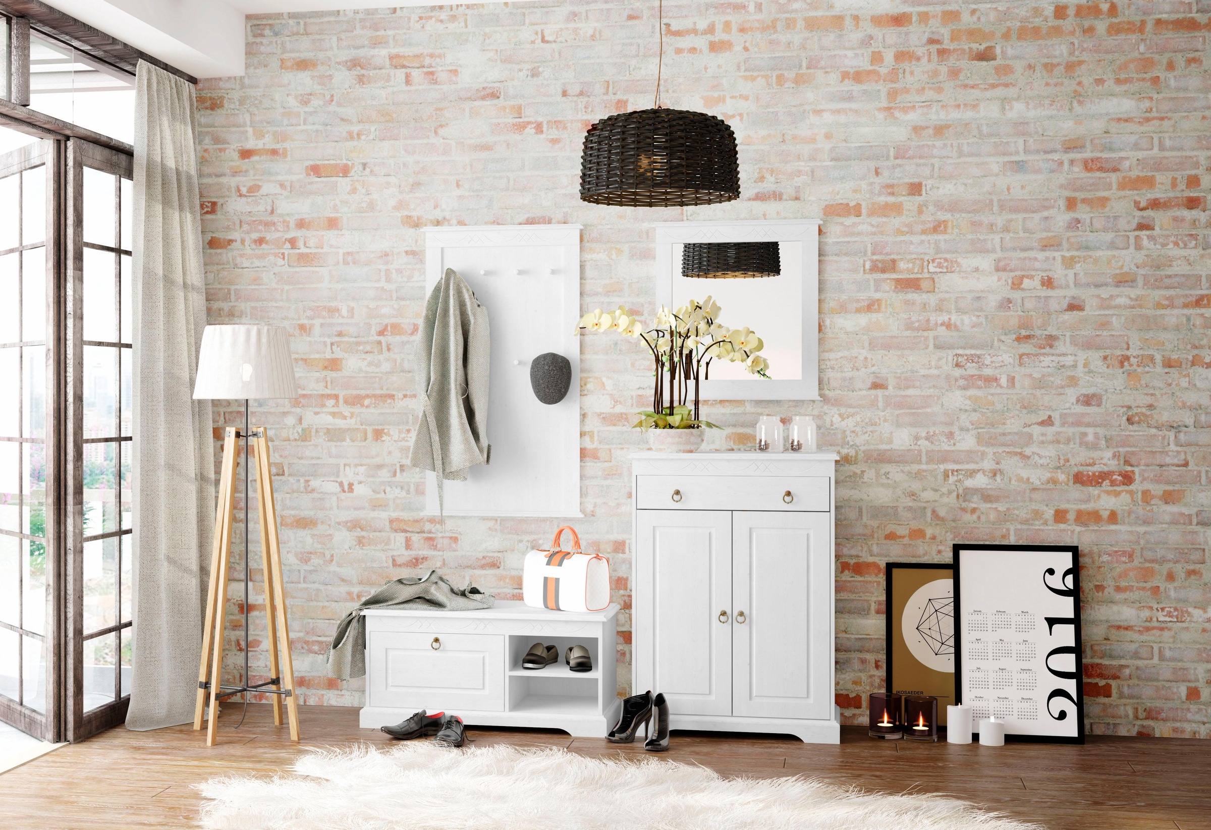 Home affaire Garderoben-Set »Sofia«, (Set, 4 tlg.), aus massiver Kiefer