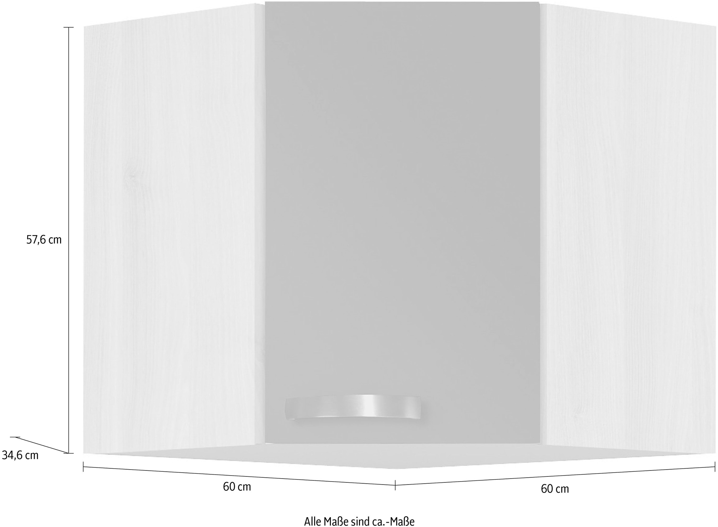 OPTIFIT Eckhängeschrank »Faro« , mit Metallgriff, Breite 60 x 60 cm