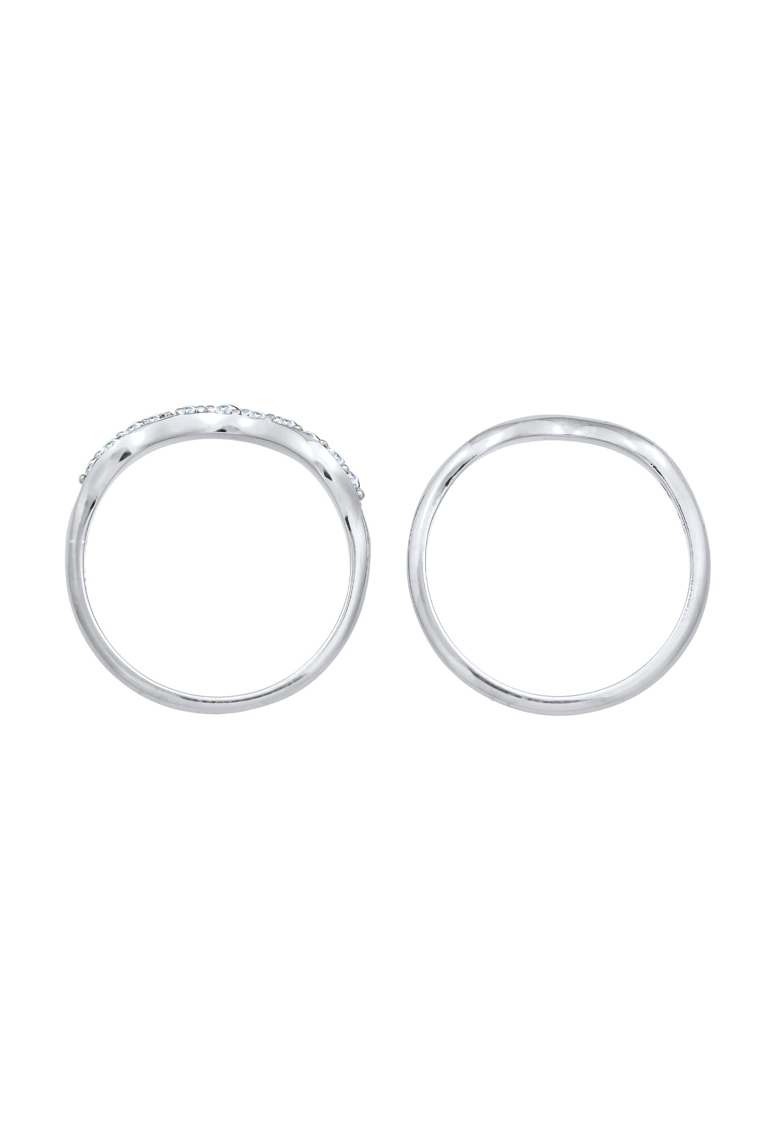 Elli Ring-Set »Ring Stapelringe Swing (2-tlg.) 925 Silber, mit Kristallen von Swarovski®«