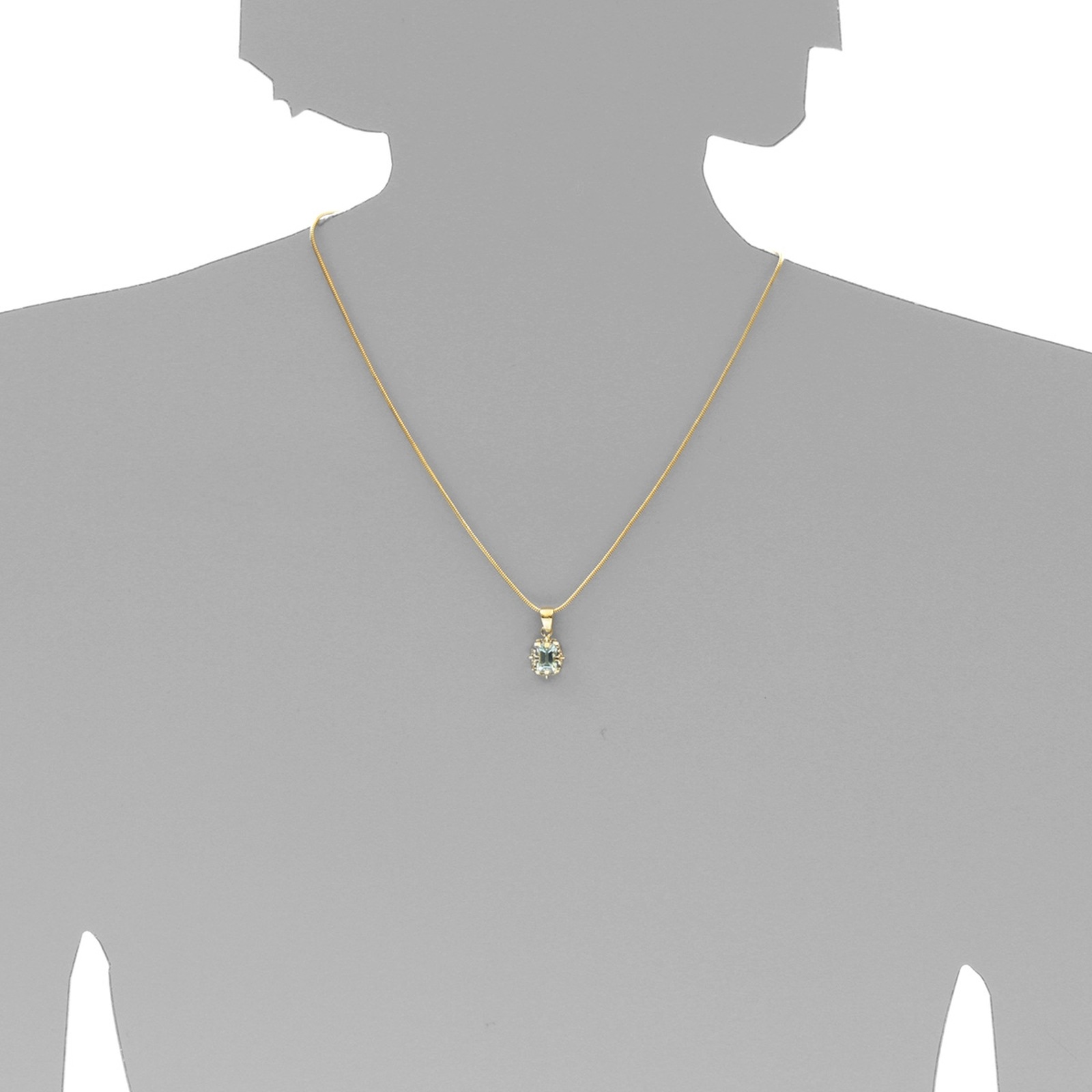 OSTSEE-SCHMUCK Kettenanhänger »- Annerose 8x6 mm - Gold 333/000 - Blautopas«