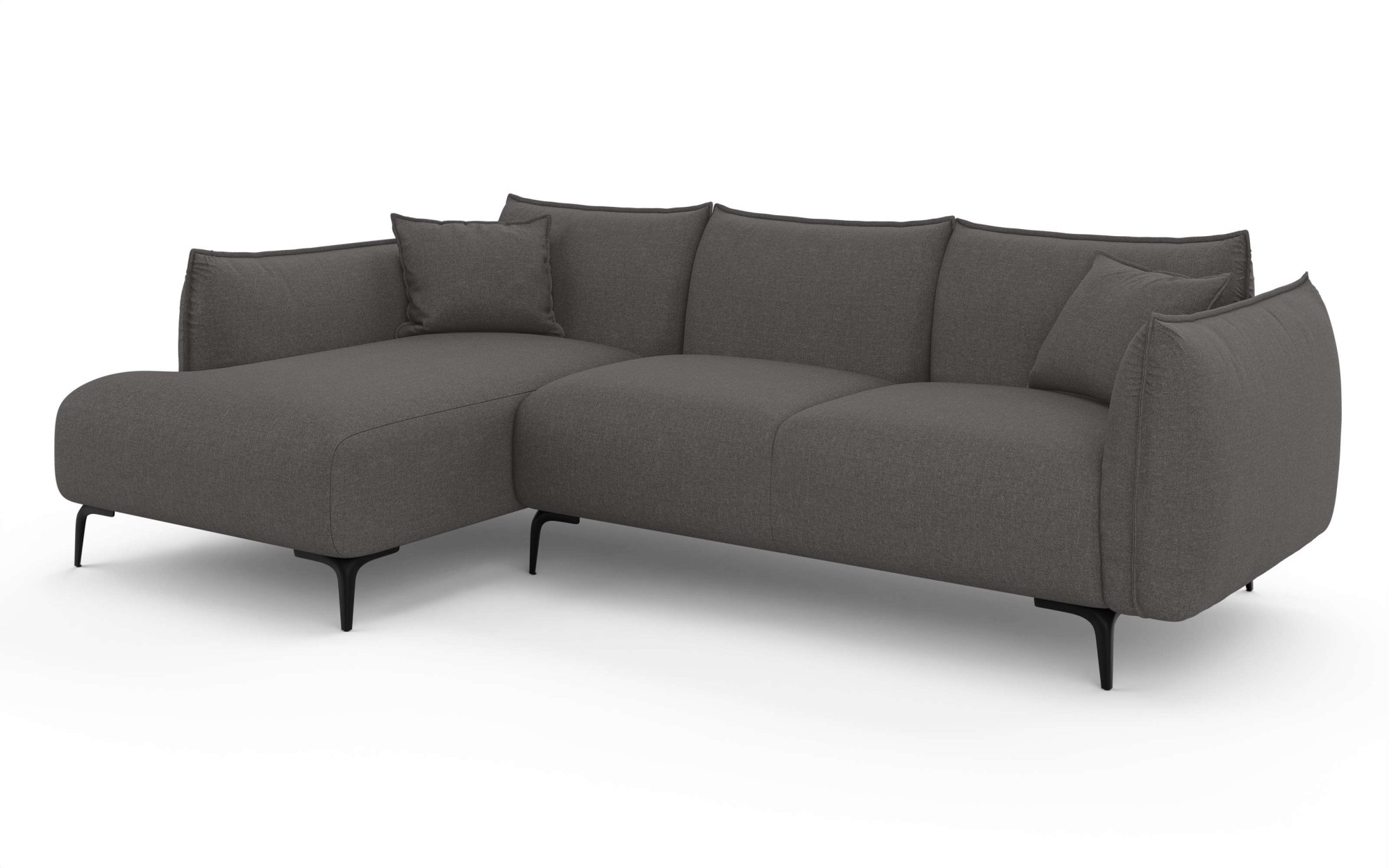 LeGer Home by Lena Gercke Ecksofa »Adelita mit Ottomane links oder rechts bestellbar, B/H/T 270/97/168«, L-Form mit Wellenunterfederung, enthält 2 Zierkissen