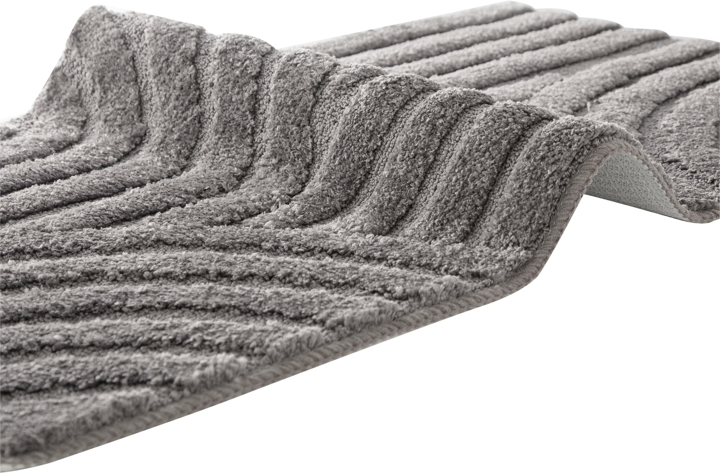 my home Badematte »Regona Scandi, Badvorleger, Badezimmer Teppich, Duschvorleger«, rutschhemmend beschichtet, strapazierfähig, Badteppich, Uni Farben, Hoch-Tief-Effekt, modernes Muster, Zen
