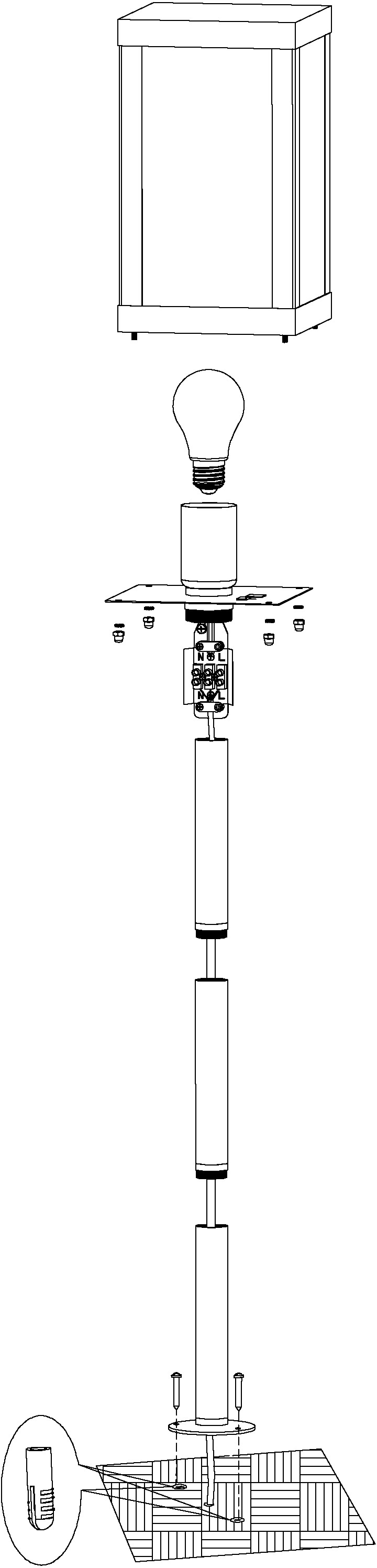 EGLO Außen-Stehlampe »ALAMONTE 1«, E27, cm schwarz / x L15 B15 / H101,5 x