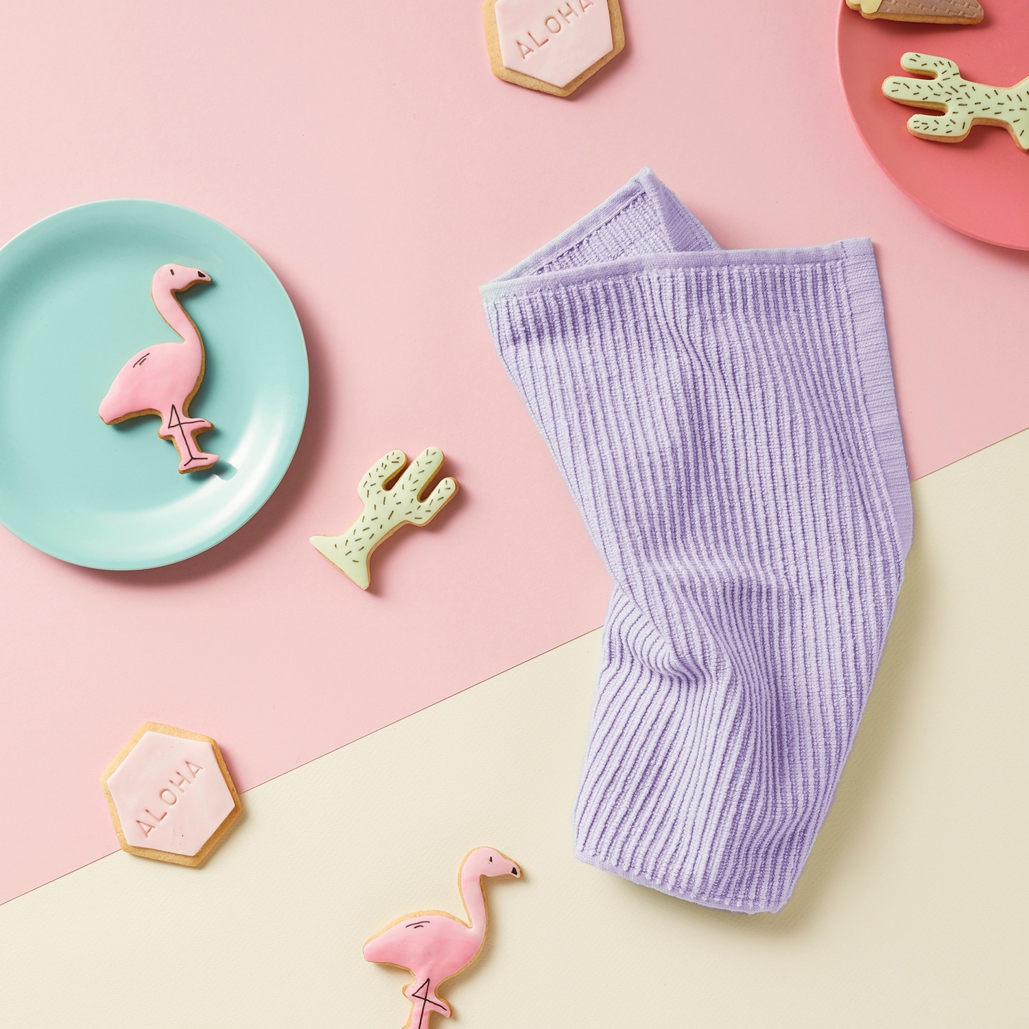 DDDDD Spültuch »DDDDD Basic Geschirrtuch Pastell (4er-Pack)« schnell trocknend, 100% Baumwolle