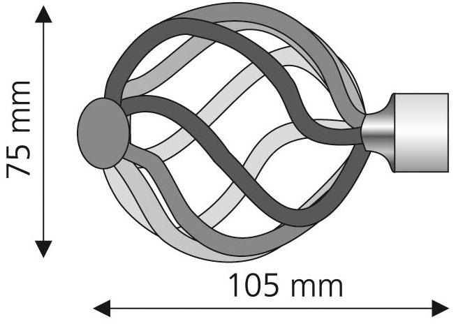 (Set, 2 St.), OTTO für Liedeco »Helena«, im Gardinenstangen Online-Shop Ø Gardinenstangen-Endstück 16 mm