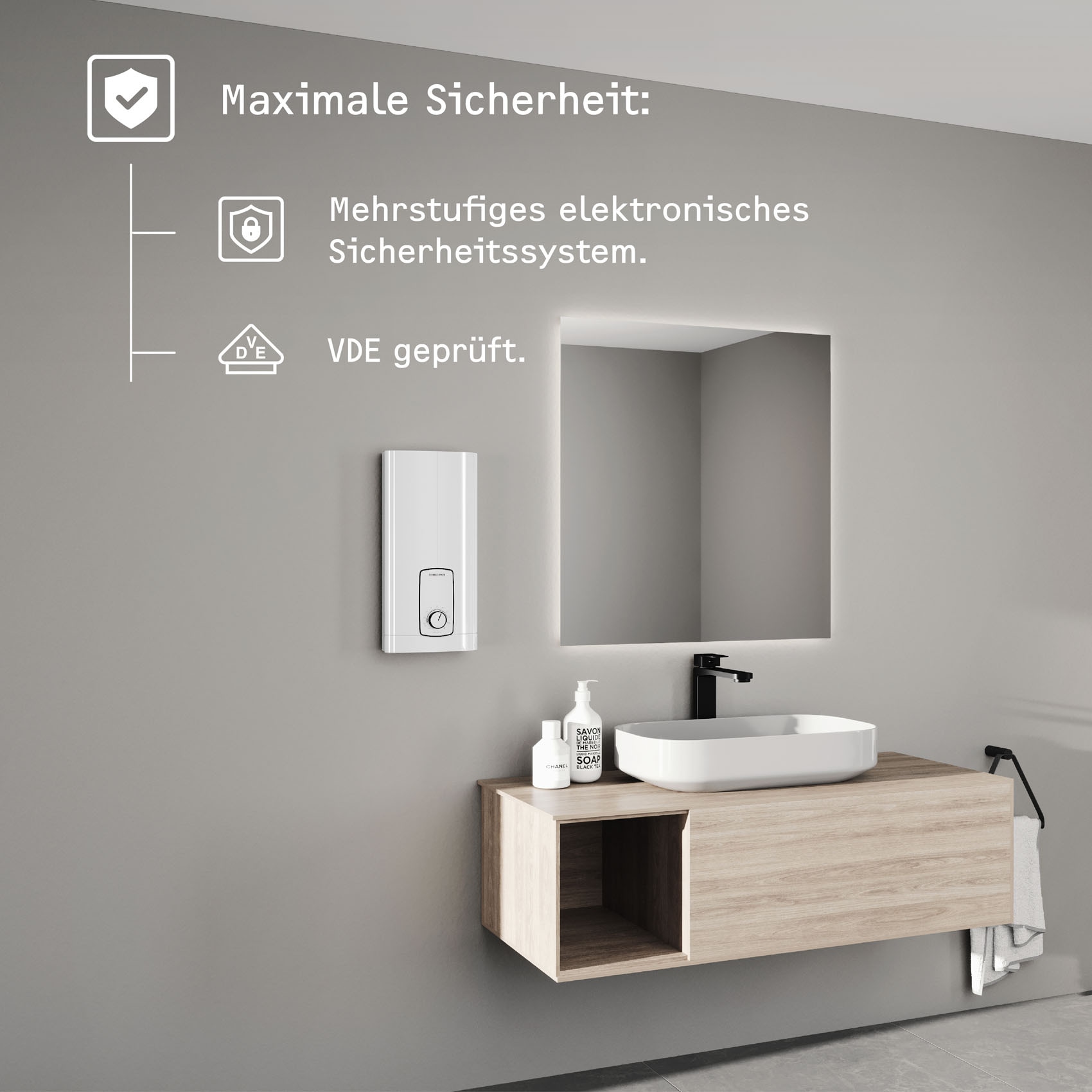 STIEBEL ELTRON Kompakt-Durchlauferhitzer »DHB 18 ST Trend 25A«, 3i Technologie für konstante Warmwassertemperatur