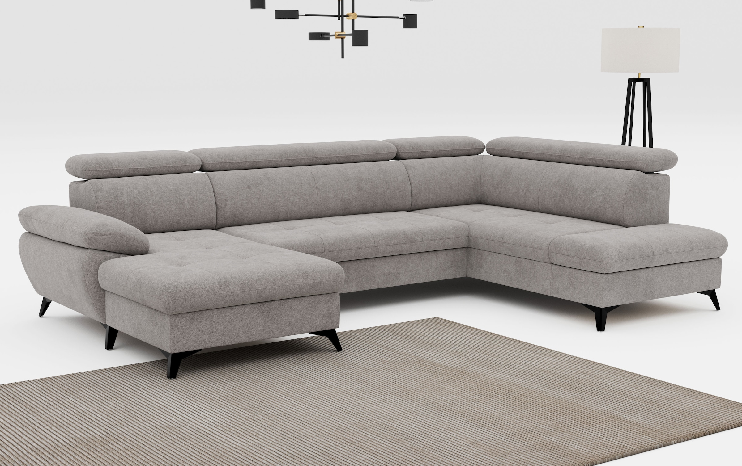 COTTA Wohnlandschaft »Hudson U-Form«, mit Kopfteilverstellung, wahlweise mit Bettfunktion & Bettkasten