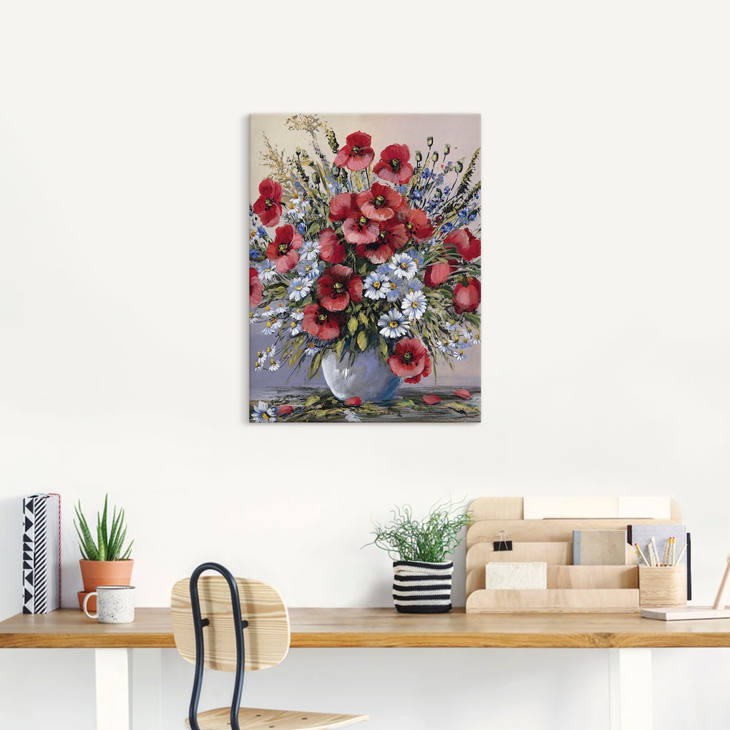 Artland Wandbild »Rote Mohnblumen«, Blumen, (1 St.)