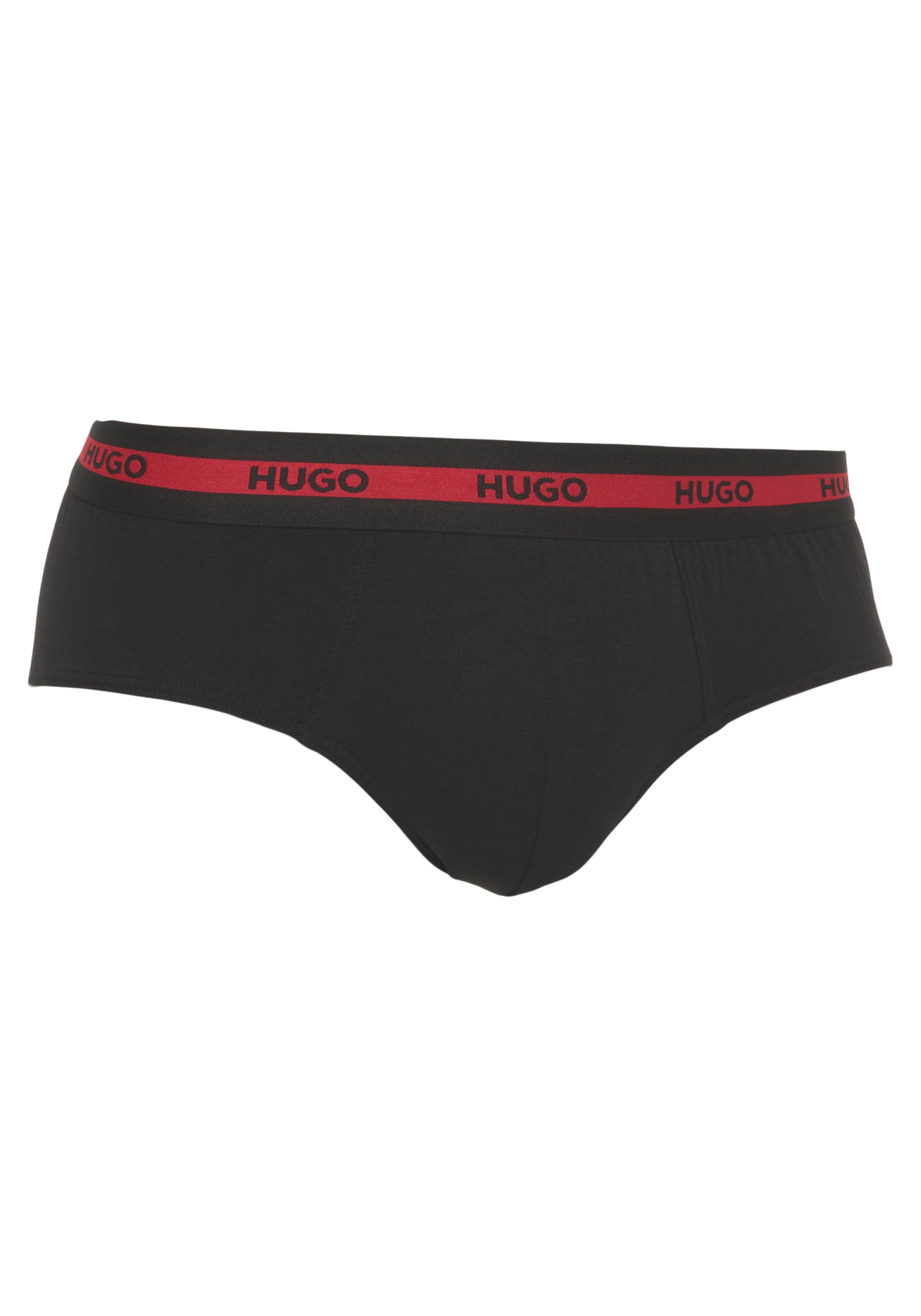 HUGO Underwear Slip, (Packung, 3 St., Im Dreierpack), mit Kontraststreifen und Logoschriftzügen auf dem Bund