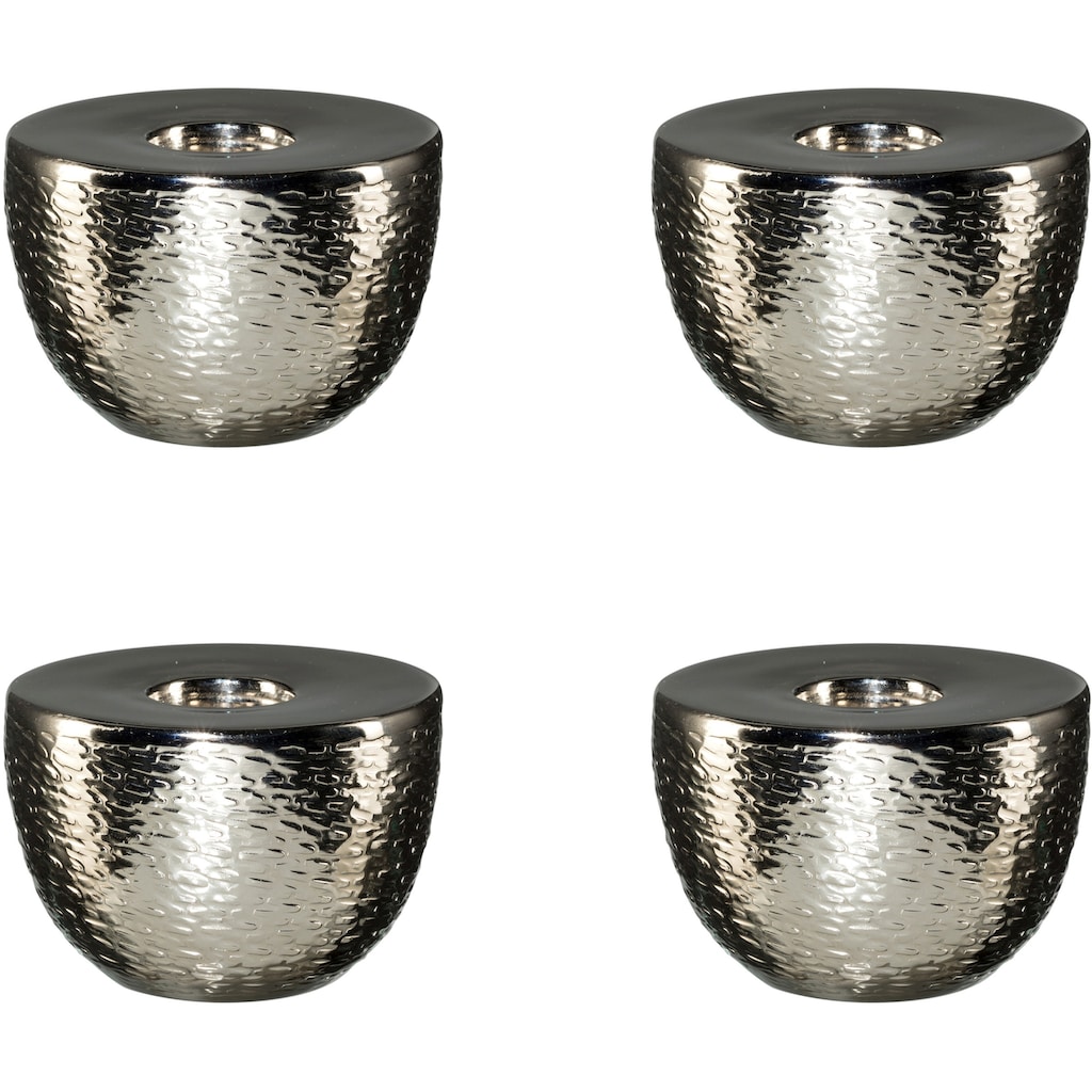 Creativ deco Teelichthalter, (4 St.), mit schimmerndem Effekt, 4er Set, Ø ca. 10 cm