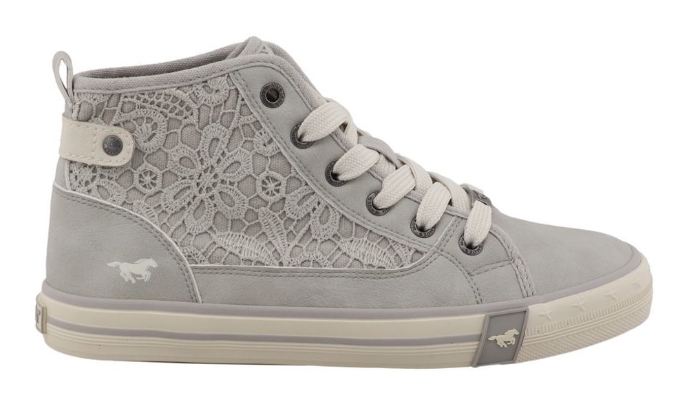 Mustang Shoes Sneaker »Winona«  Schnürboots, High Top-Sneaker mit Blüten-Stickerei