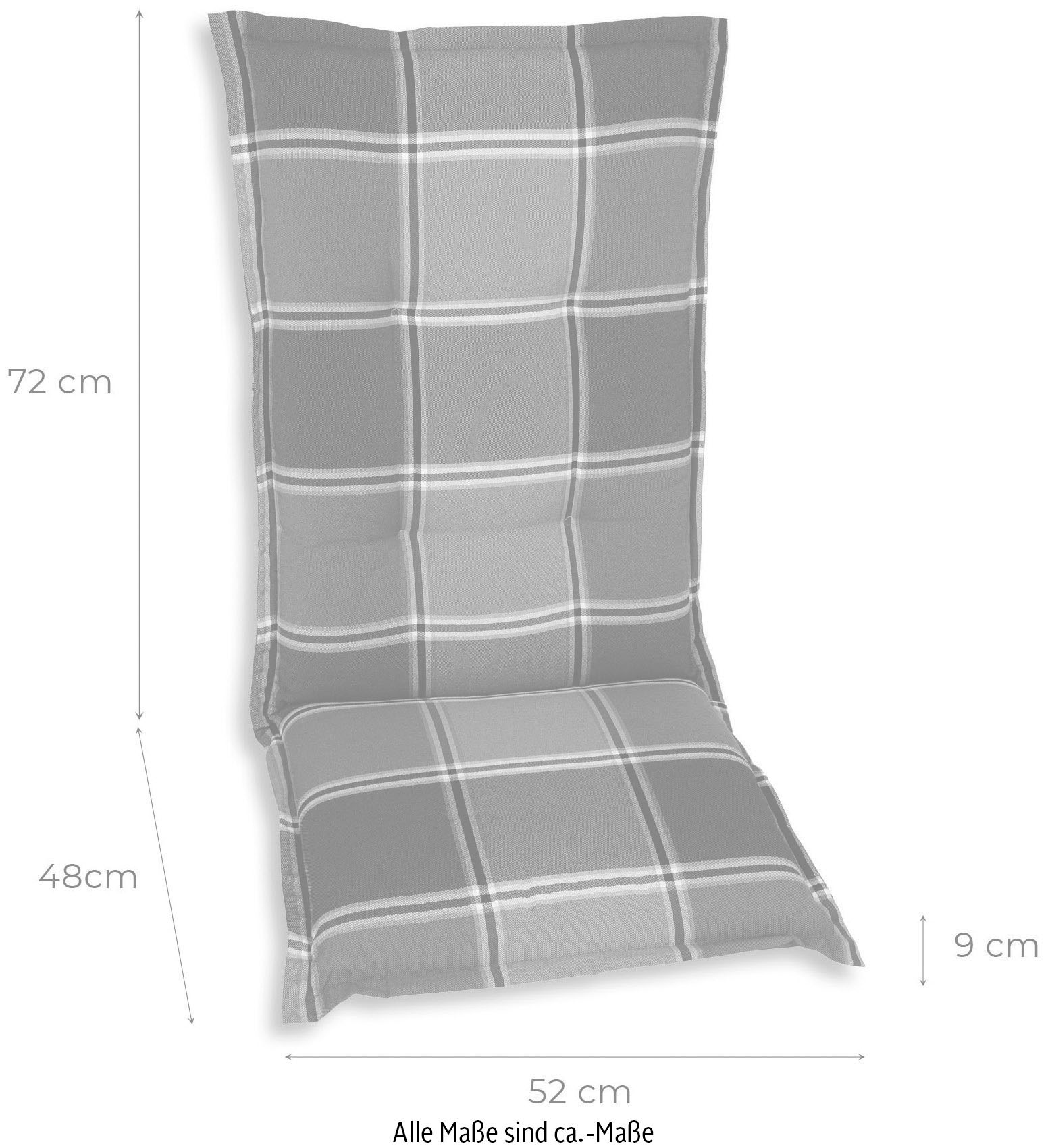 GO-DE Hochlehnerauflage grau