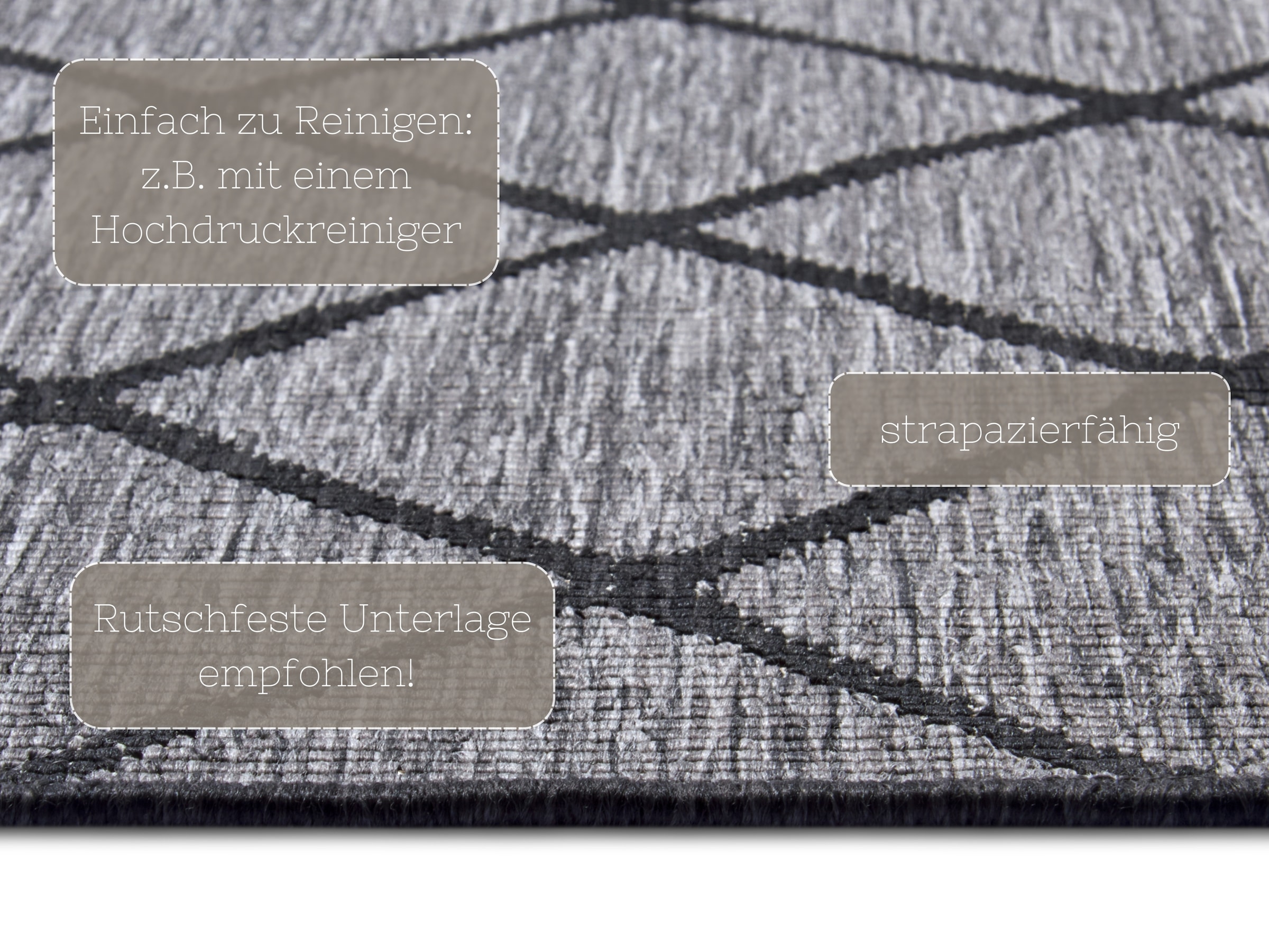 NORTHRUGS Teppich »Malaga Wendeteppich«, rechteckig, 5 mm Höhe, In-& Outdoor, Wetterfest, Balkon, Läufer, Wohnzimmer, Wasserfest