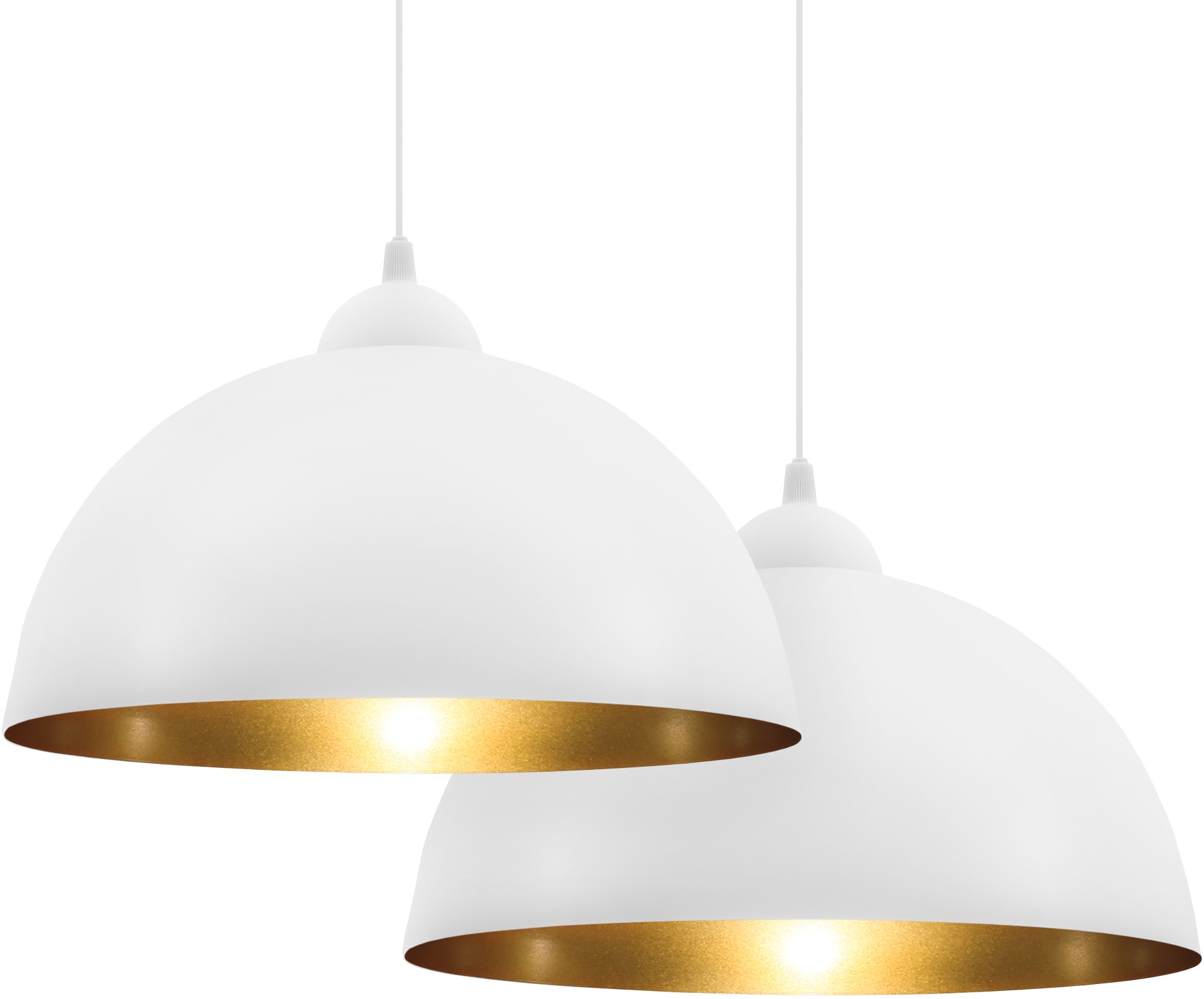 (max. Retro, Pendelleuchte Leuchtmittel Hängelampe, Industrielle 60W), flammig-flammig, Deckenlampe Pendellampe, Set, »BK_PL1123 ohne 2 B.K.Licht 2er kaufen Weiß-Gold«, OTTO Ø30cm, bei E27,