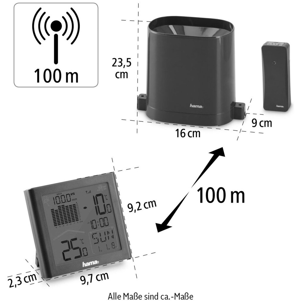 Hama Wetterstation »Hama Wetterstation "Rainy" mit Funk-Regenmesser«