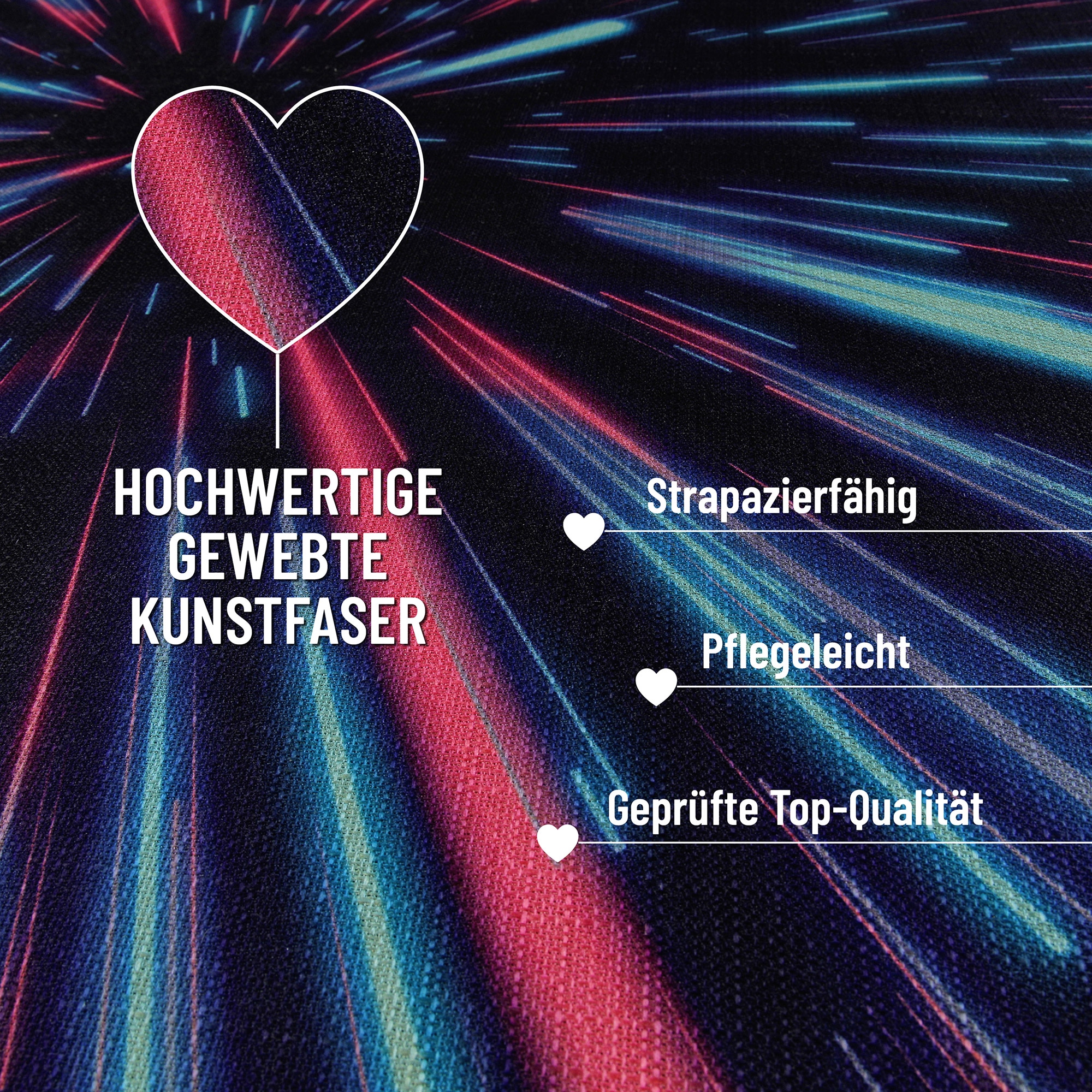 Wecon home Teppich »Neon Horizon«, rechteckig, 5 mm Höhe, Gamer Teppich, gewebt, futuristisch, robust, Gaming Room, rutschfest