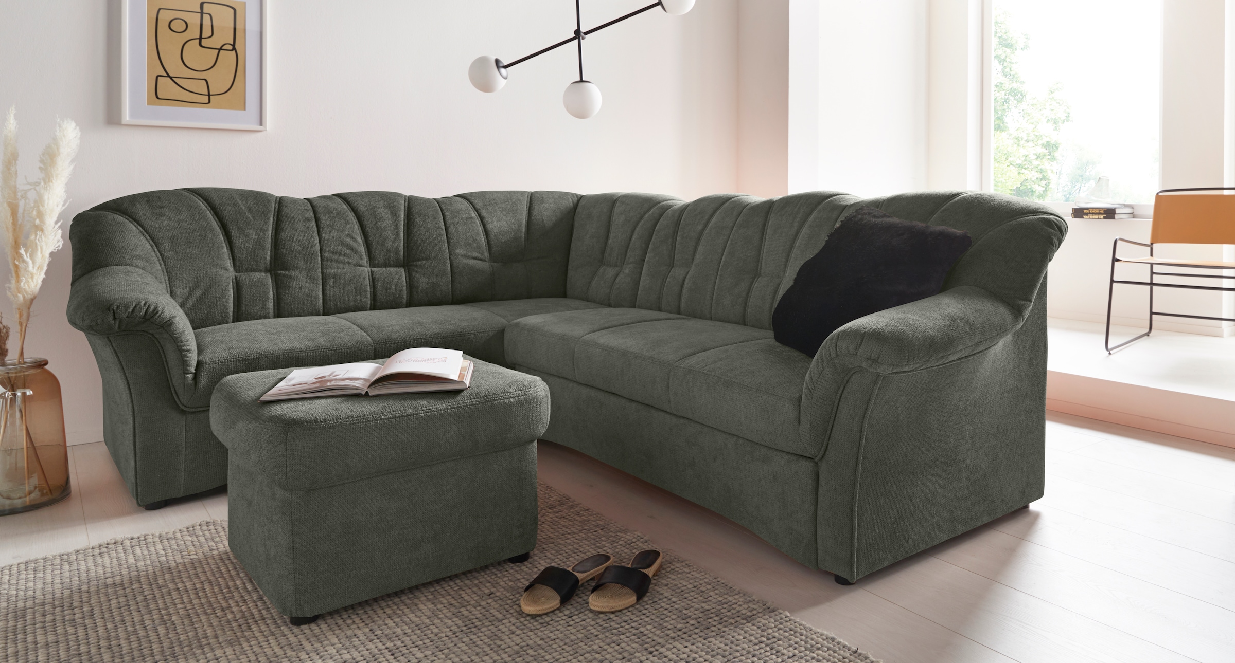 DOMO collection Ecksofa »Papenburg B/T/H: 242/190/84 cm L-Form«, wahlweise mit Bettfunktion, Langer Schenkel links oder rechts