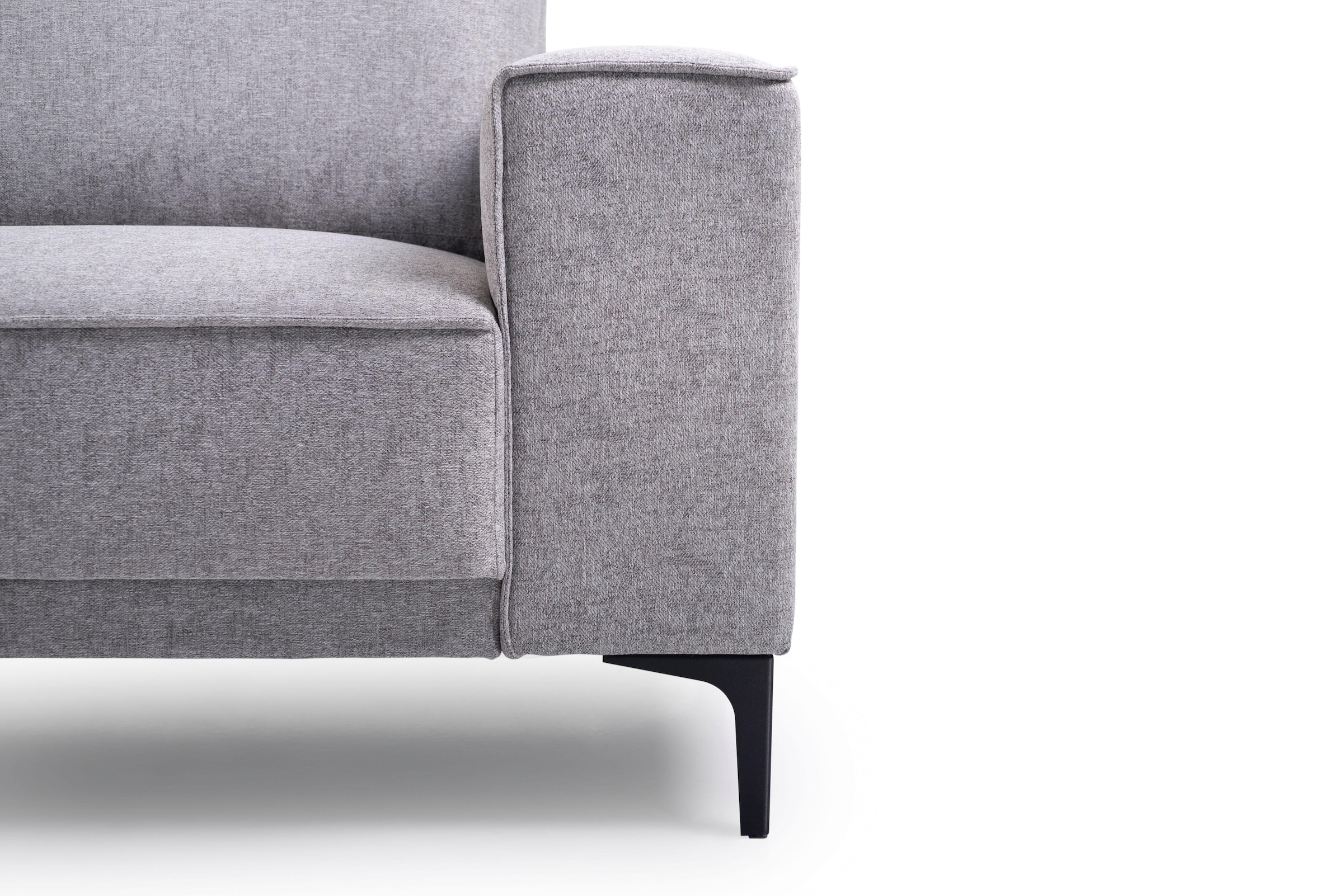 Places of Style 3-Sitzer »3er Sofa Oland, Struktur, Flachgewebe, Luxus-Microfaser, Boucle«, 224 cm, Wellenunterfederung, Skandi-Design, Metallfüße