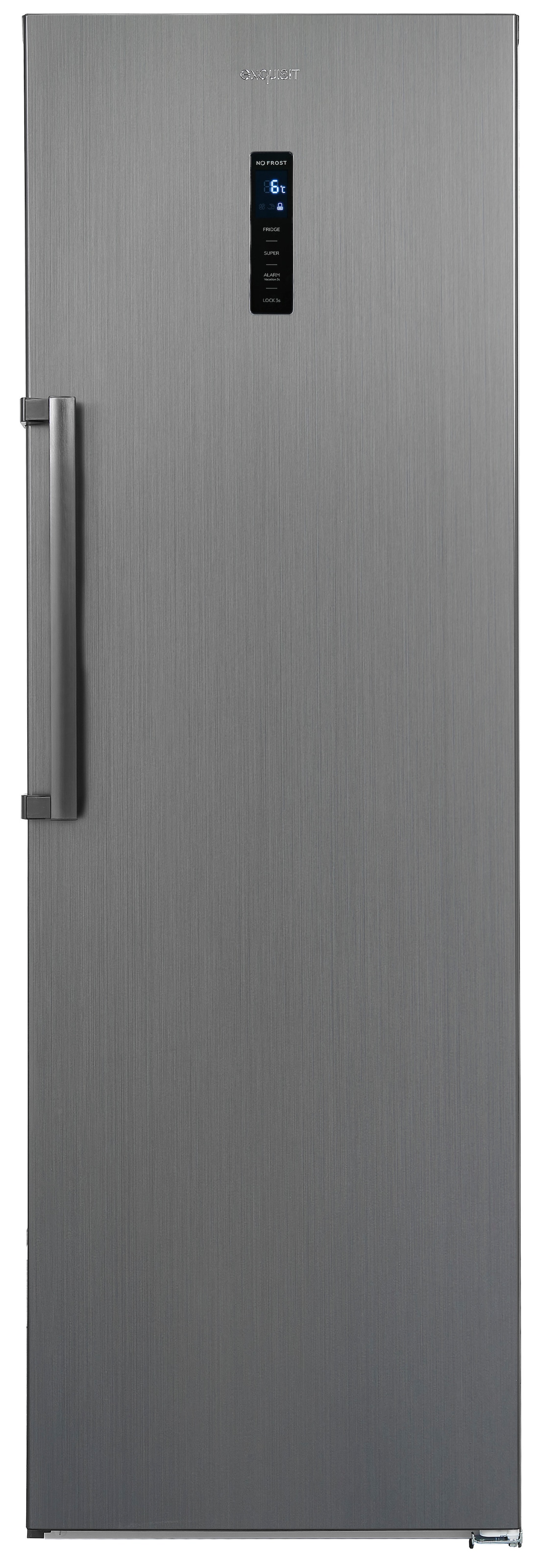 exquisit Vollraumkühlschrank »KS360-V-HE-040E inoxlook-az« 185 cm hoch 60 cm breit Praktisch & modern: Vollraumkühlschrank mit No-Frost & LED-Licht