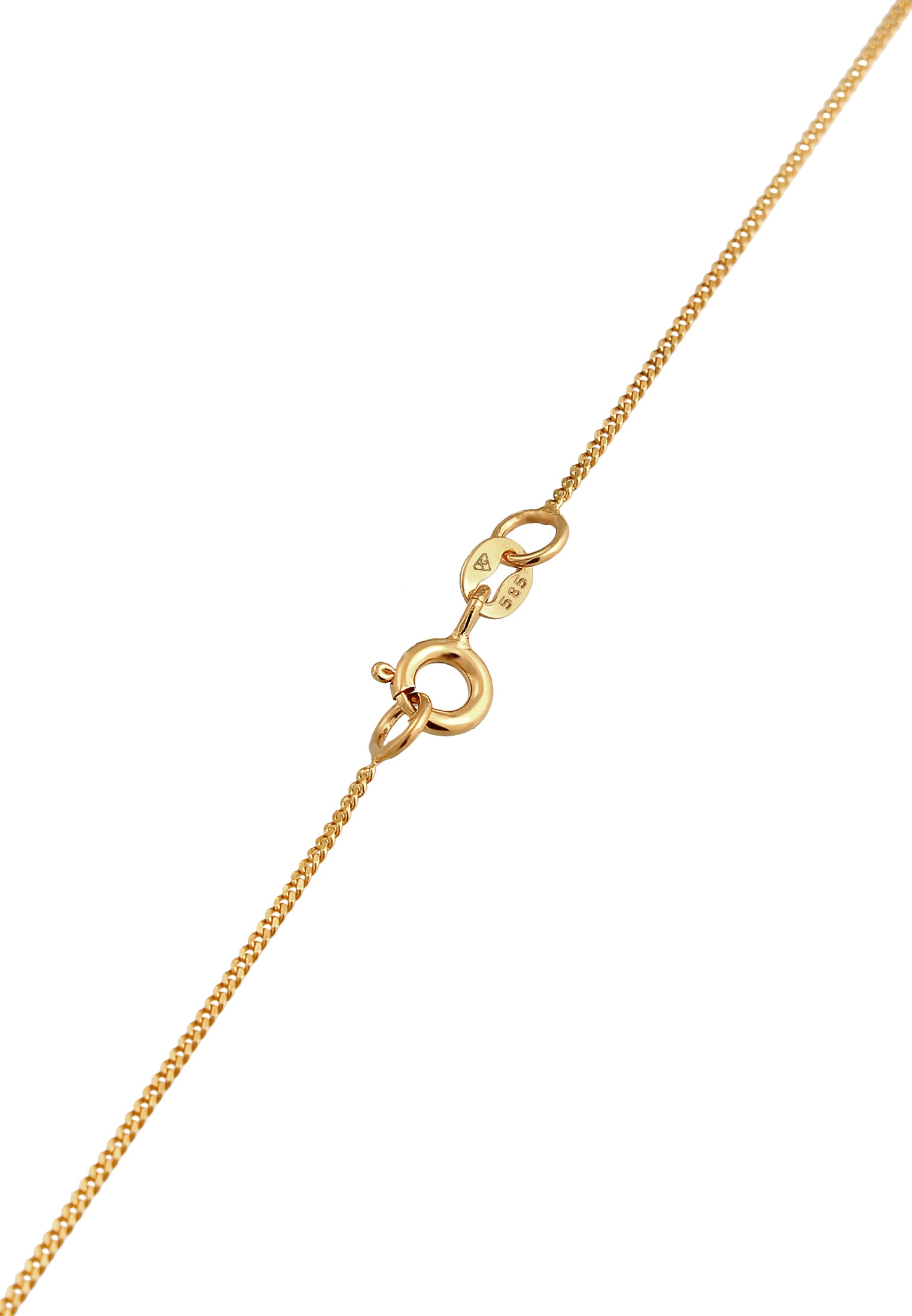 Elli DIAMONDS Silberkette »Halskette Diamant Weiß Brillantschliff (0.034 ct) 585 Gelbgold«