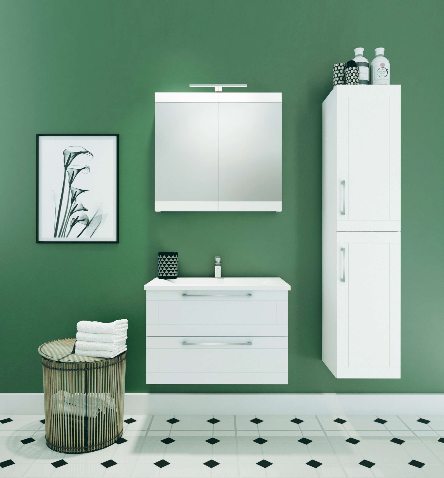 welltime Hochschrank »Serena Retro«, FSC®-zertifiziertes Material, Breite 35 cm, Höhe 160 cm
