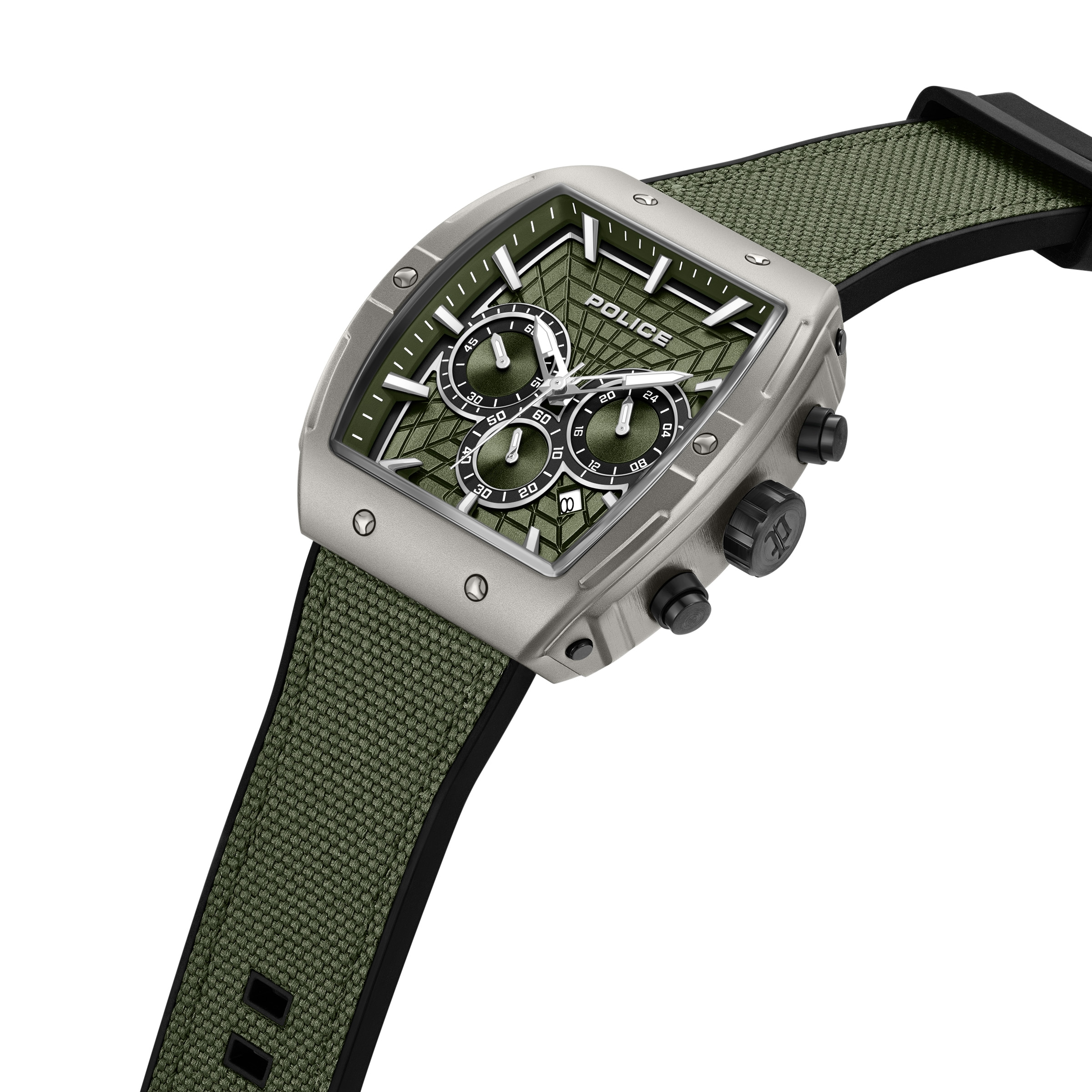 Police Chronograph »Coswig« Quarzuhr, Armbanduhr, Herrenuhr, Silikonarmband, analog, Tag