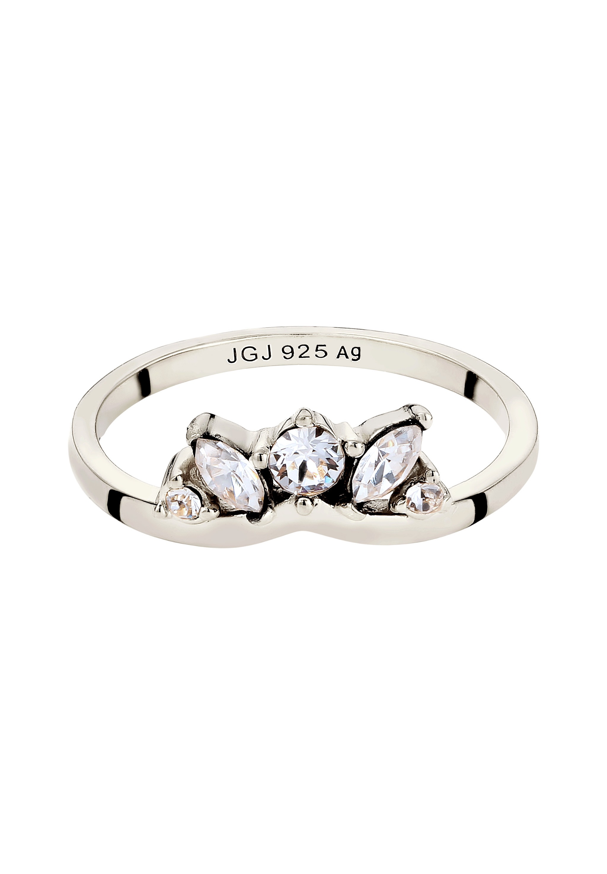 Elli Silberring »Ring Krone mit Kristallen von Swarovski® 925 Sterling Silber«