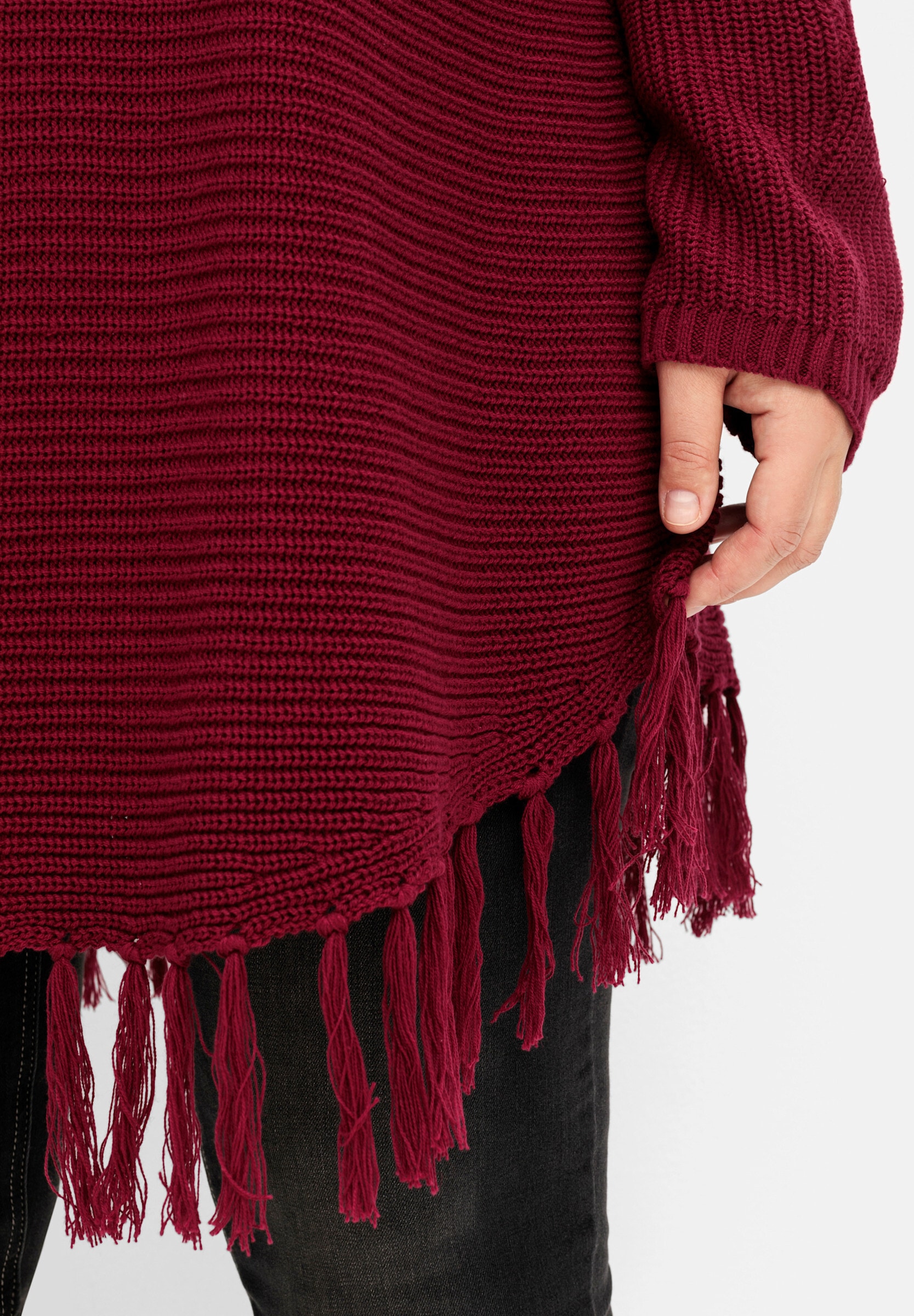 Sheego Strickponcho »Strickpullover Strickpullover in Ponchoform«